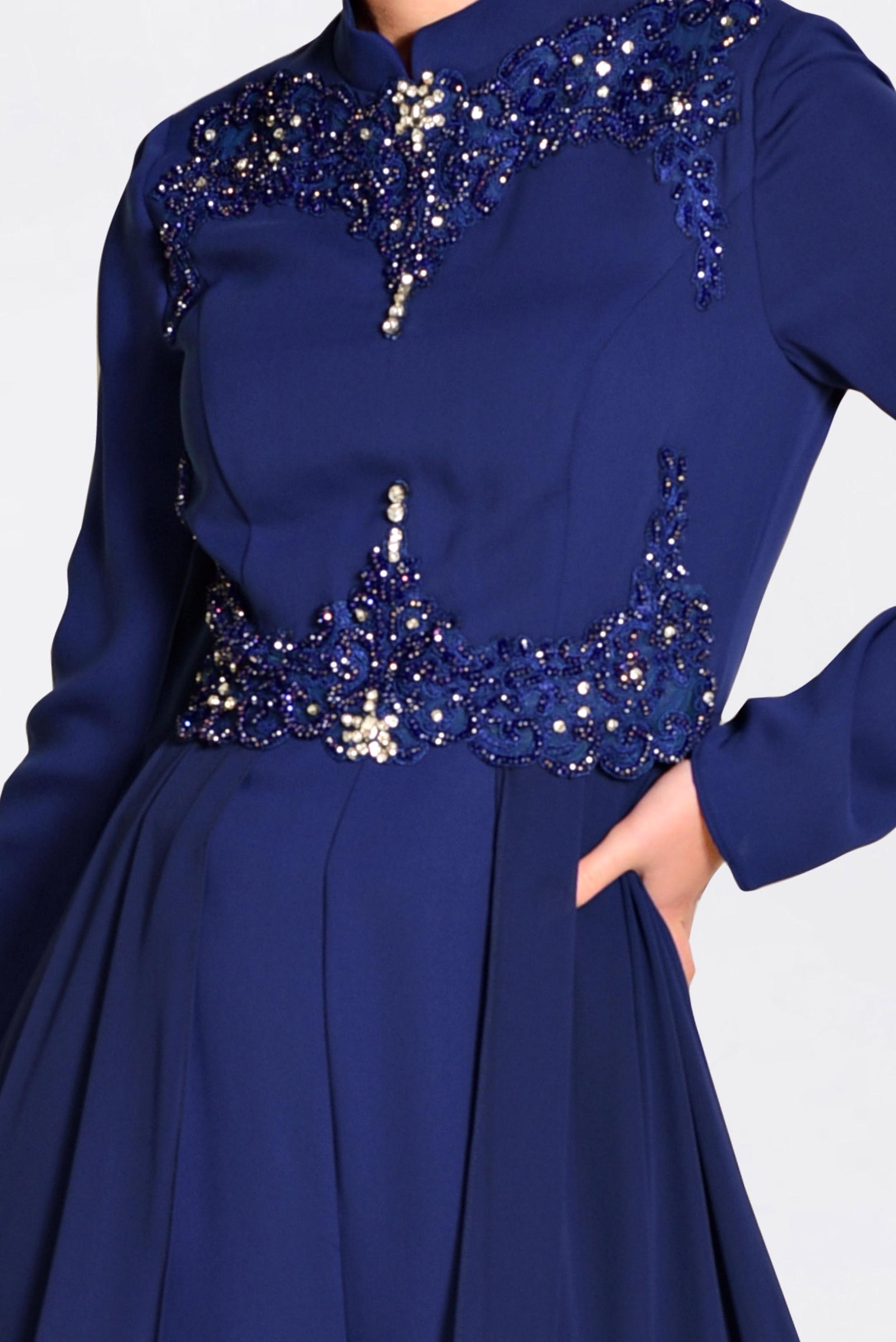 Hijab clothing NAVY BLUE Cloak Detail Jumpsuit  5508 