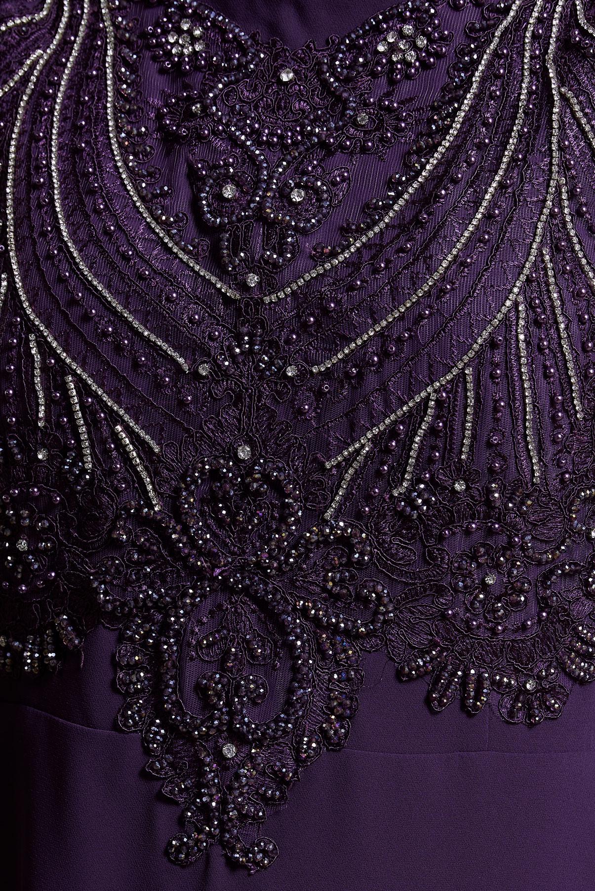 Tesettür giyim MOR PELERİNLİ ŞİFON ABİYE ELBİSE 5515