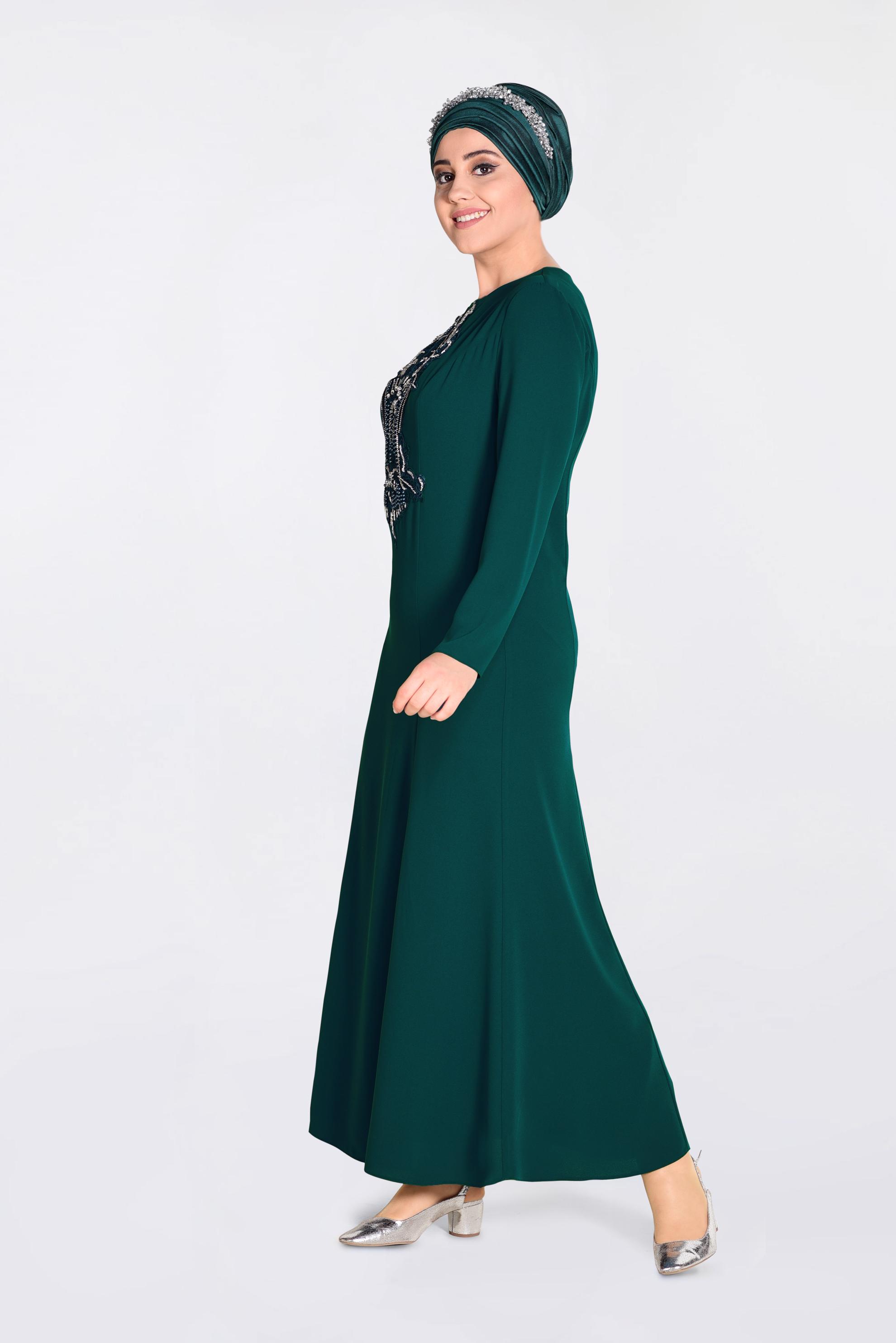 Vêtements hijab VERT Robe 5523 