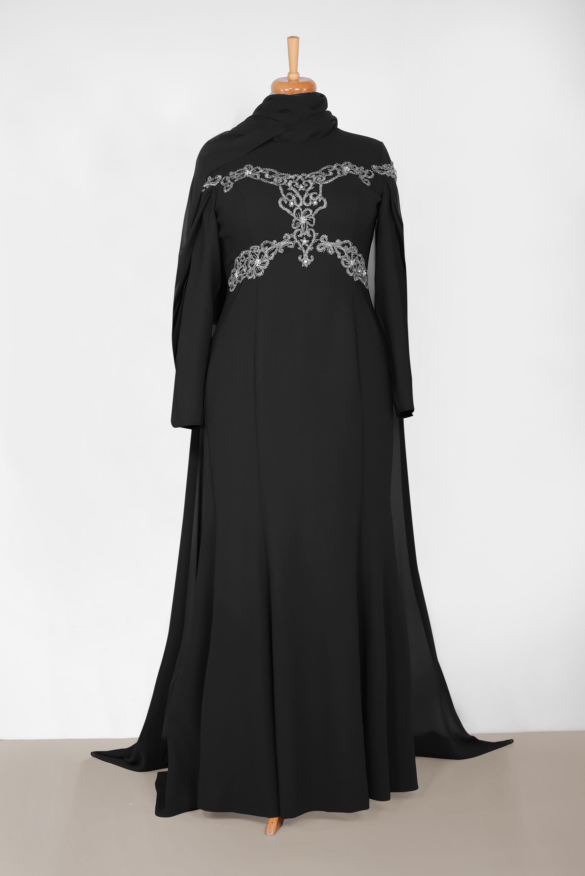 Vêtements hijab NOIR Robe 5556 