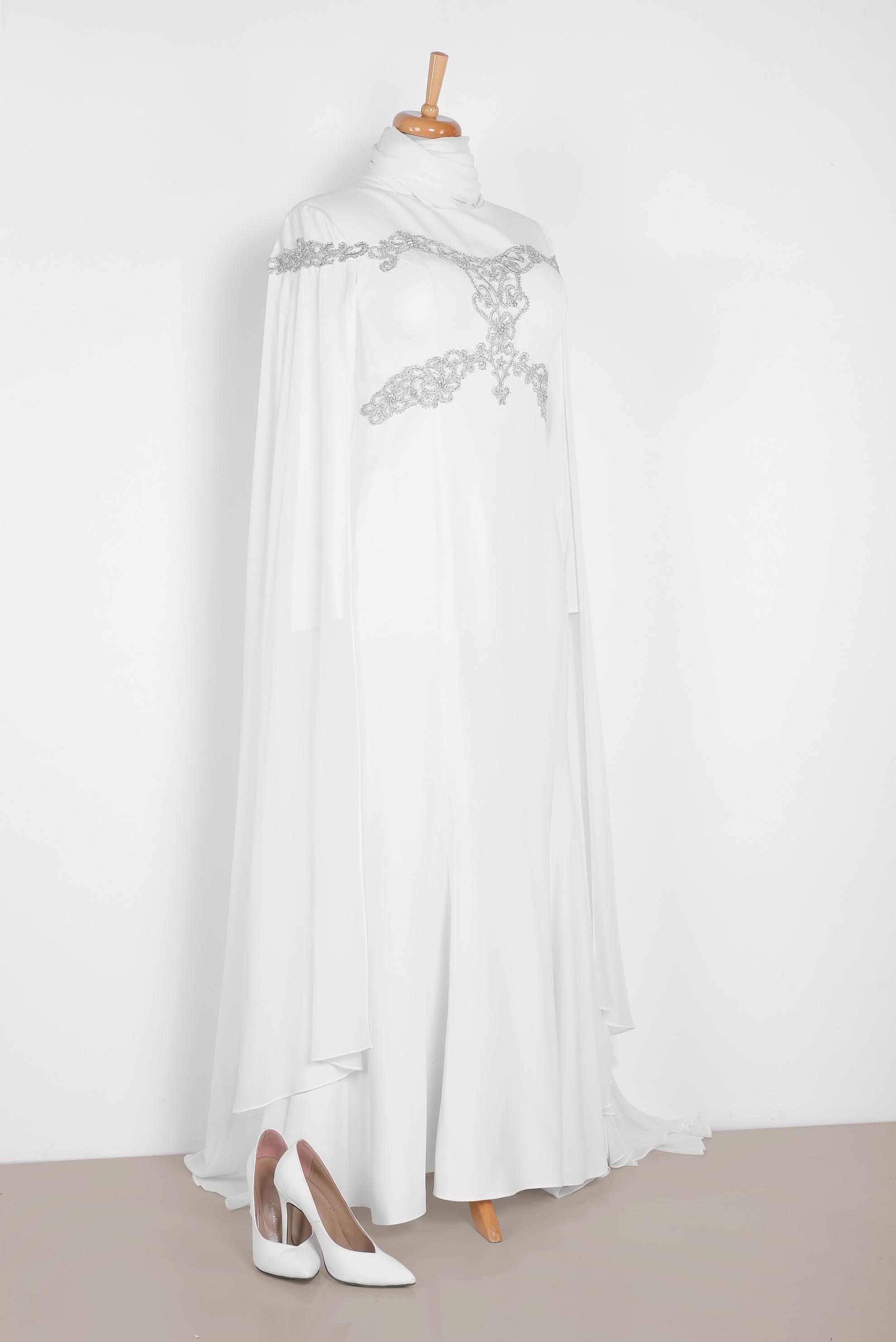 Vêtements hijab BLANC Robe 5556 