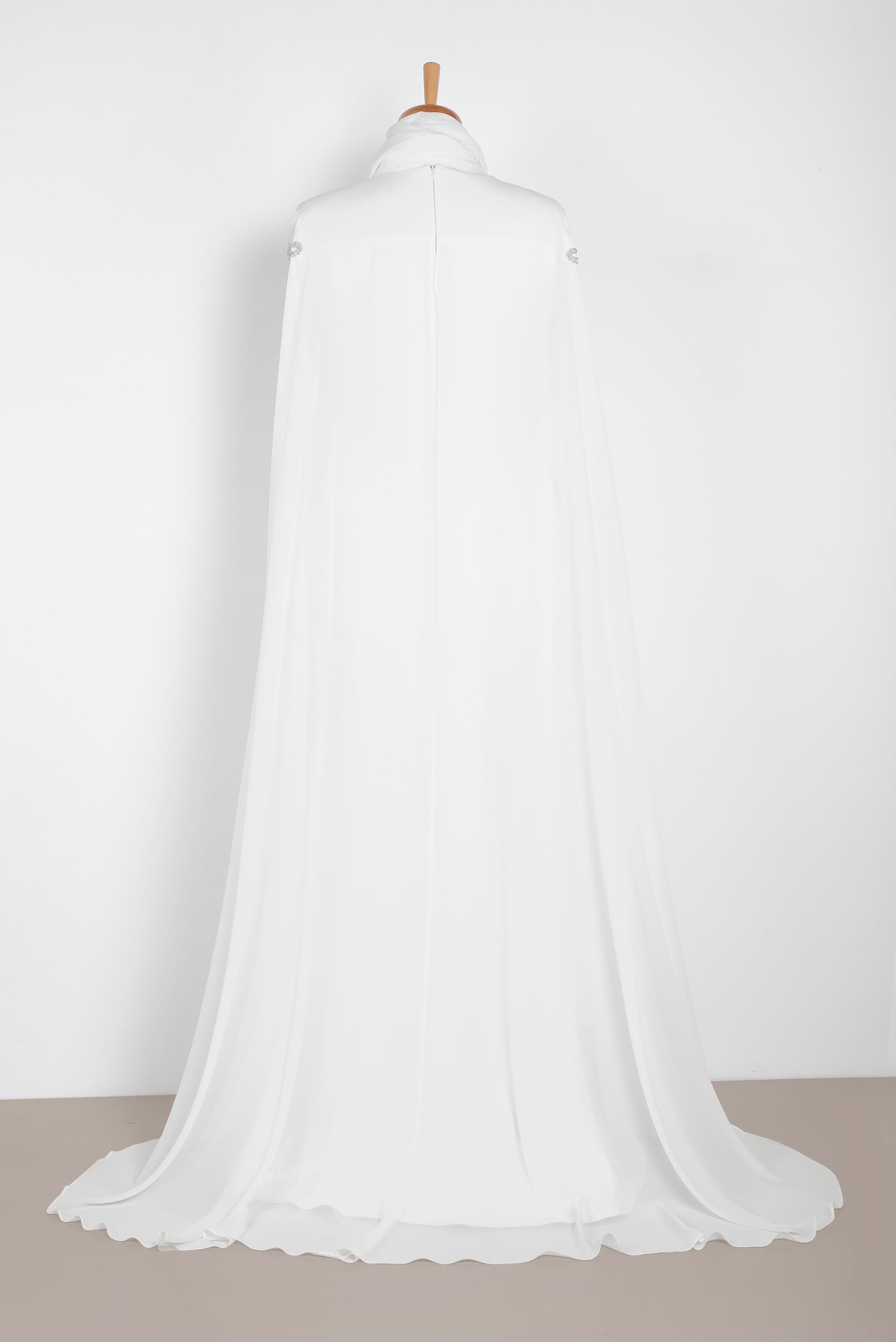 Vêtements hijab BLANC Robe 5556 