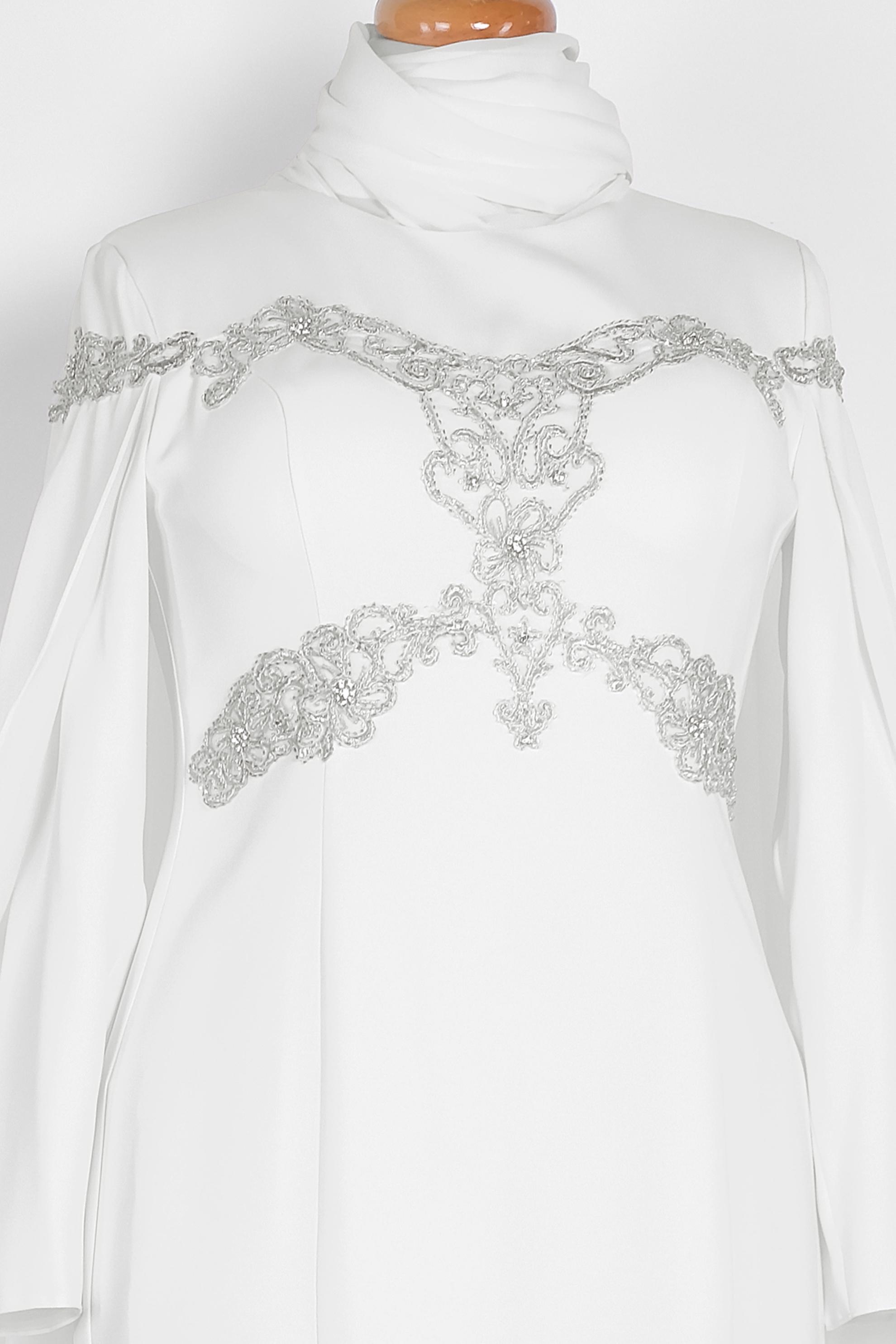 Vêtements hijab BLANC Robe 5556 