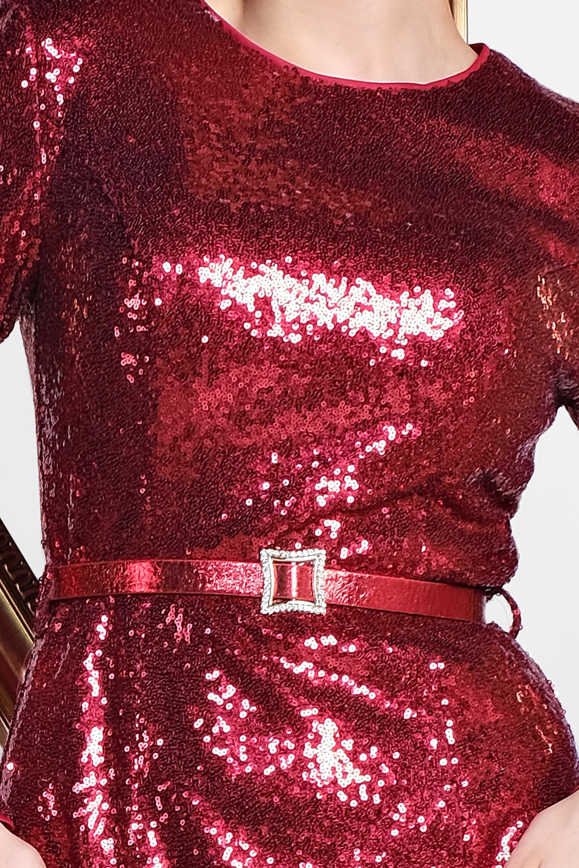 Tesettür giyim BORDO ETEĞİ VOLANLI SIVAMA PUL PAYET ABİYE 5587 