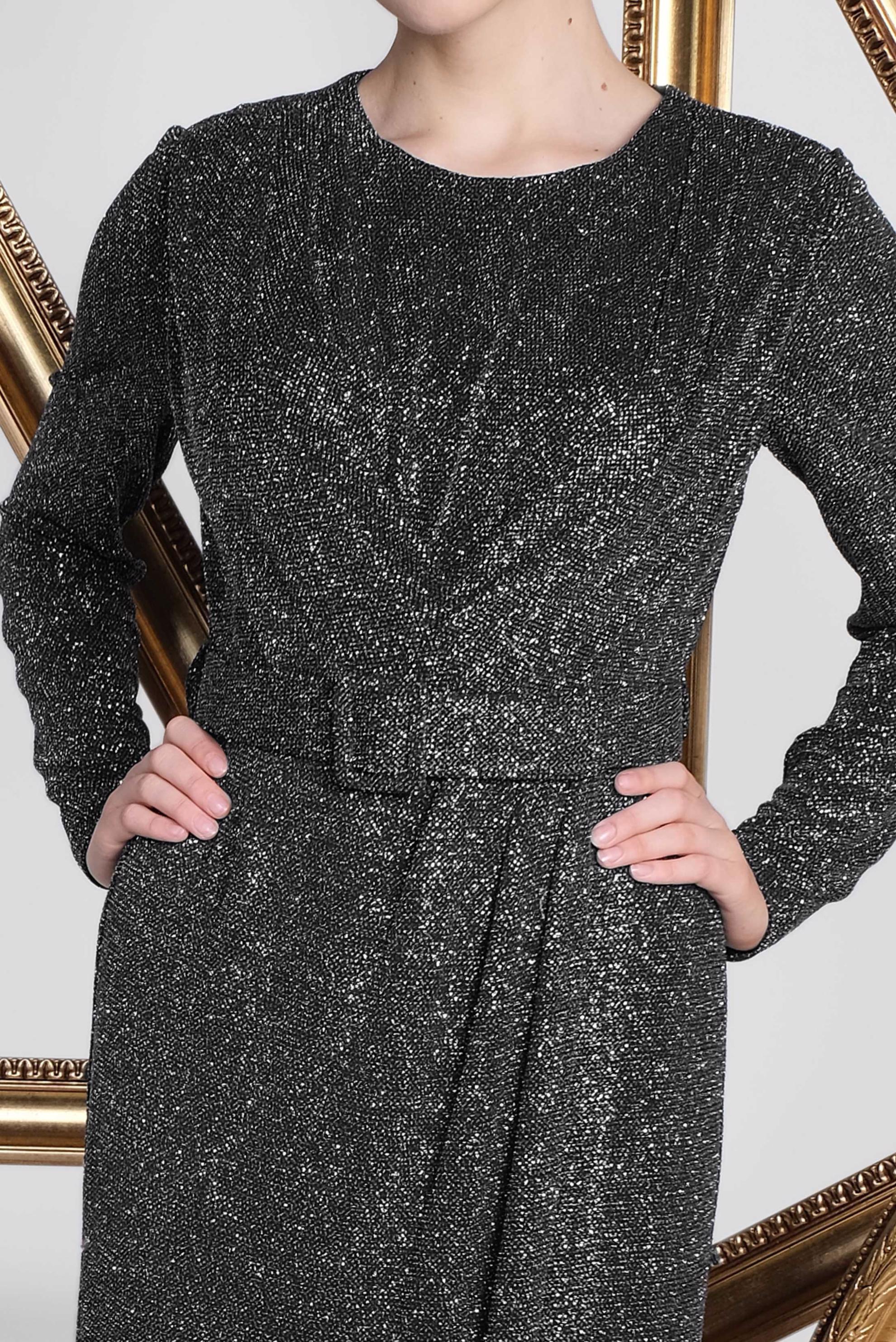 Tesettür giyim SİYAH BELİ KEMER DETAYLI SİMLİ ABİYE 5593 