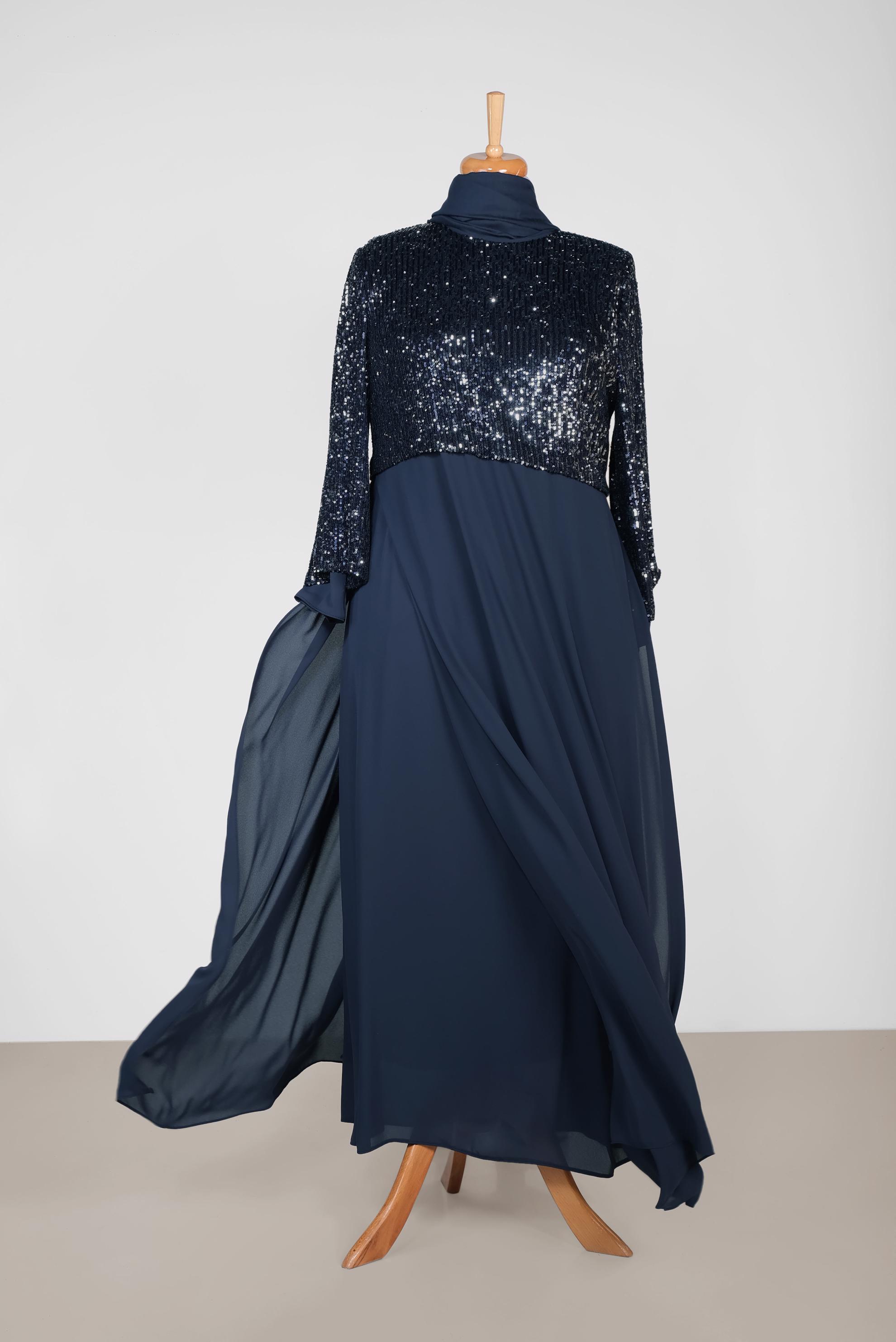 Vêtements hijab BLEU MARINE Robe 5595 