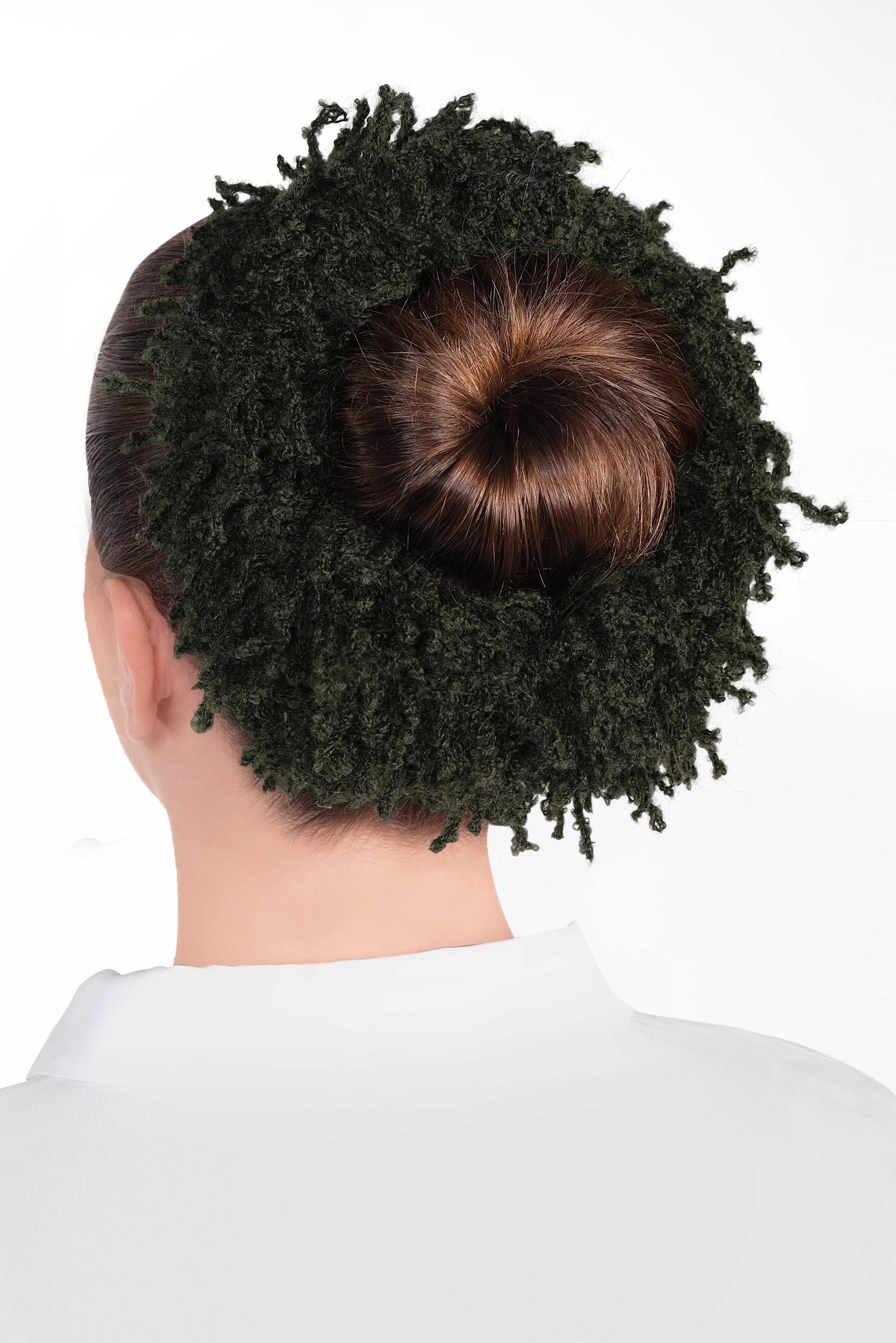 Tesettür giyim HAKİ 41021-1 PUF TOPUZ TOKASI