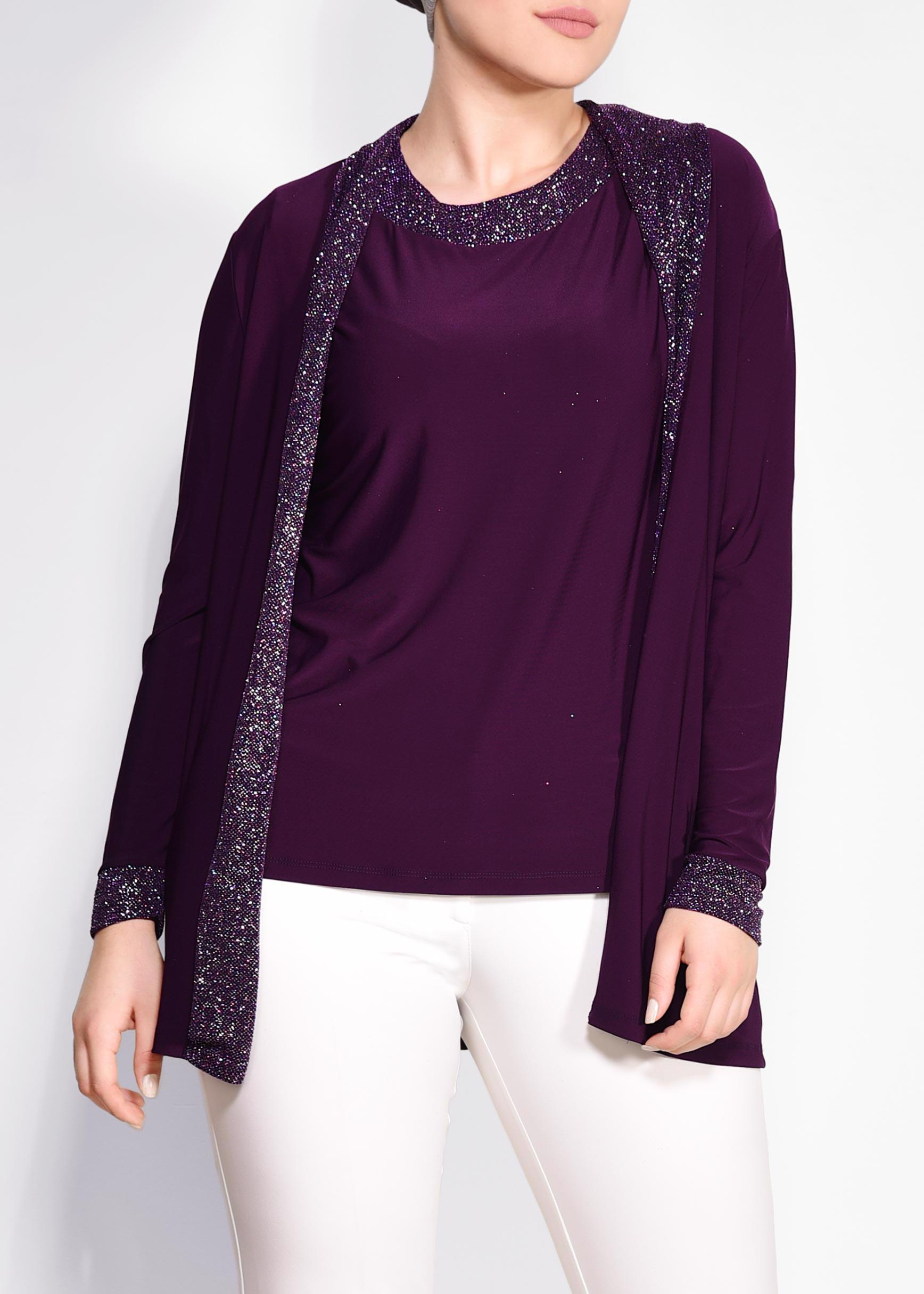 Tesettür giyim MOR  İKİLİ SİMLİ BLUZ 2806 