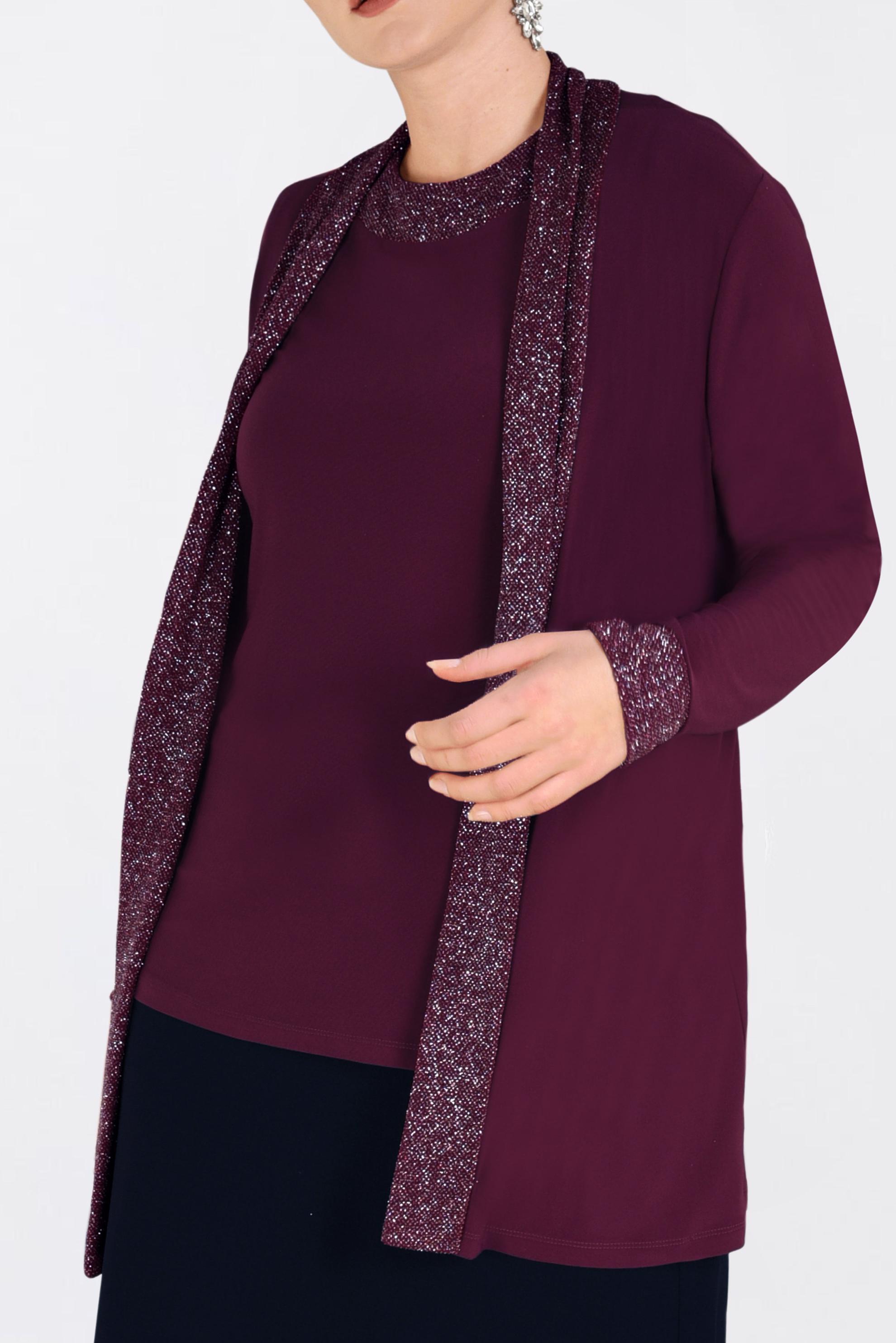 Tesettür giyim BORDO  İKİLİ SİMLİ BLUZ 2806 