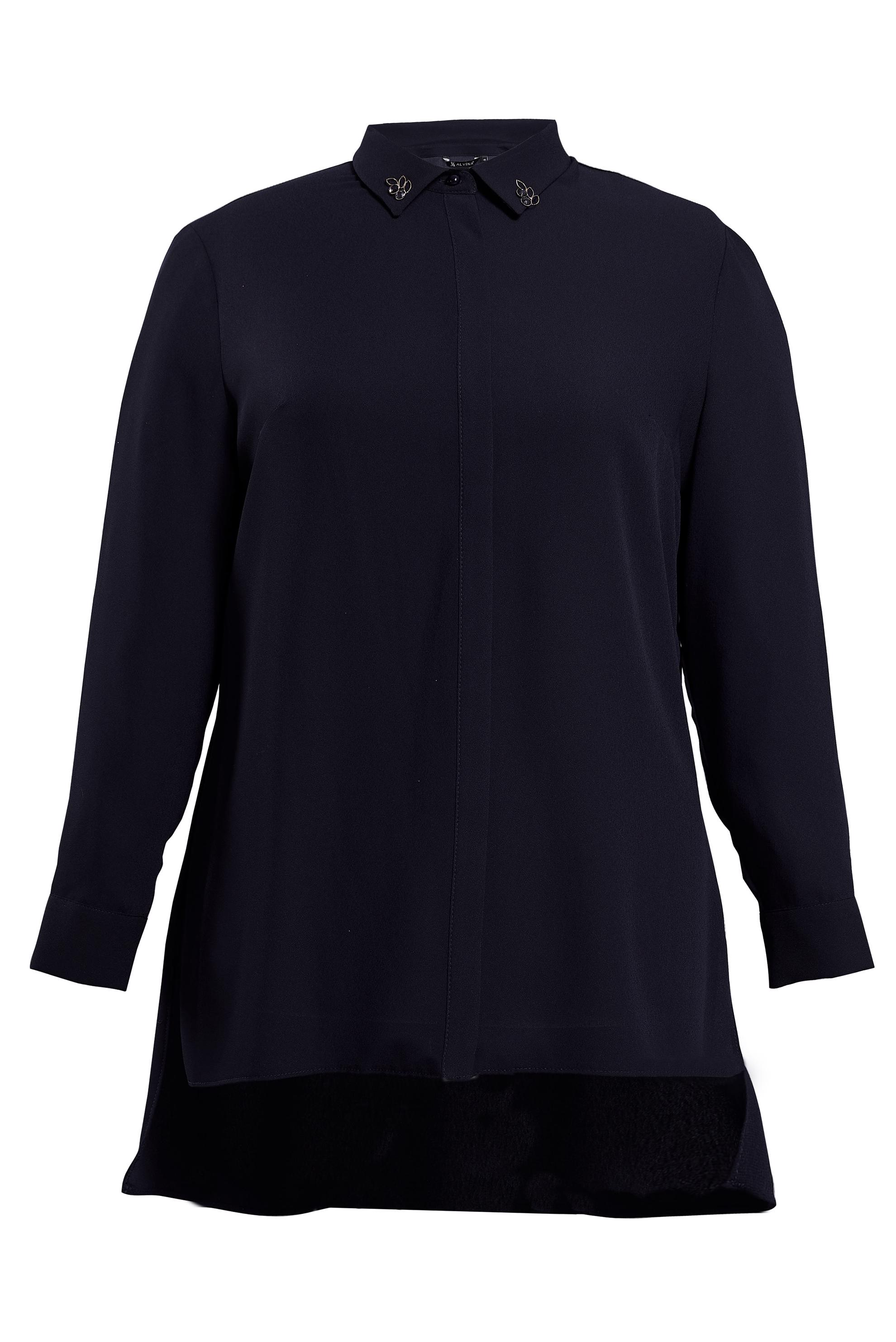 Vêtements hijab BLEU MARINE BLOUSE COL CHEMISE 2852