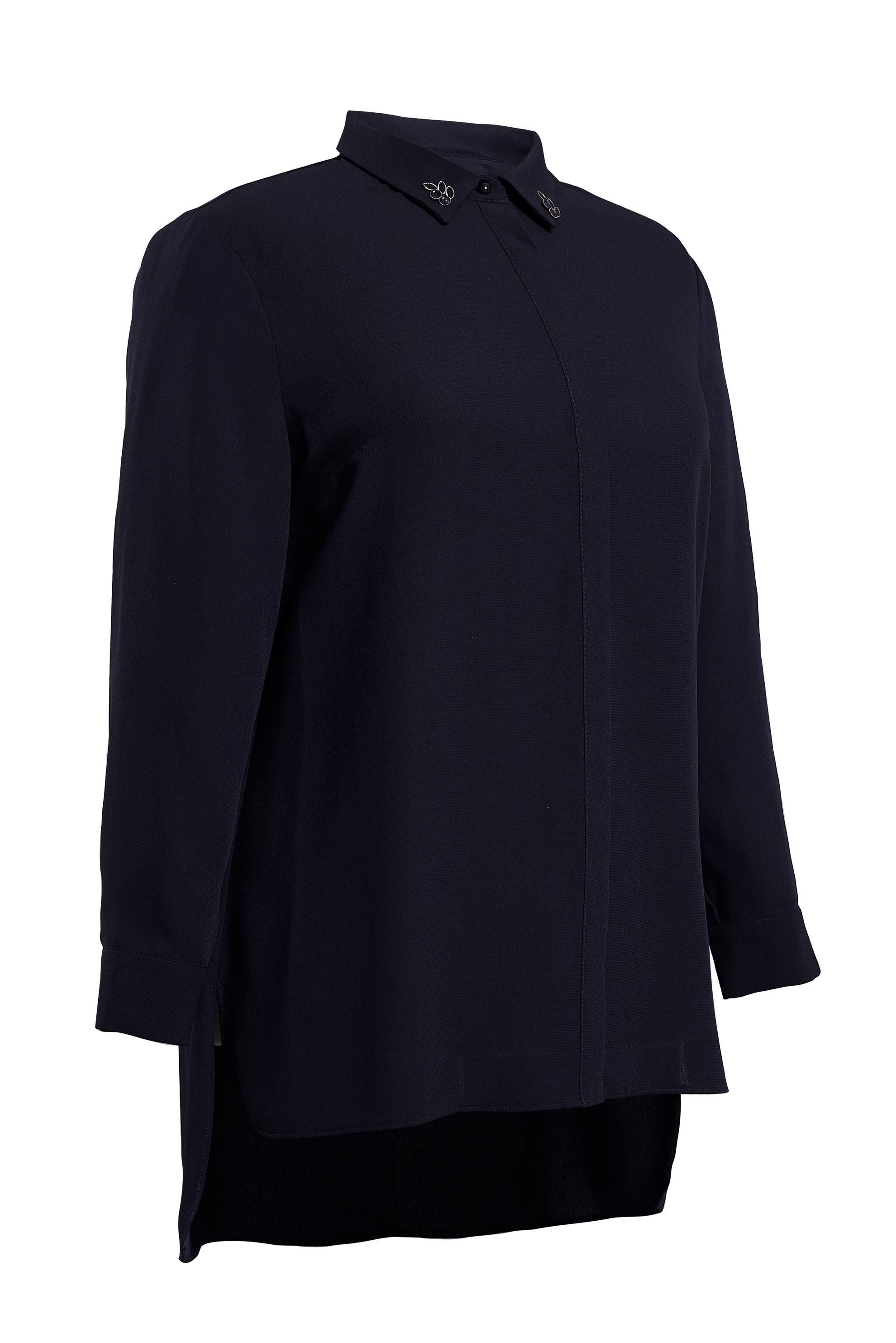 Vêtements hijab BLEU MARINE BLOUSE COL CHEMISE 2852