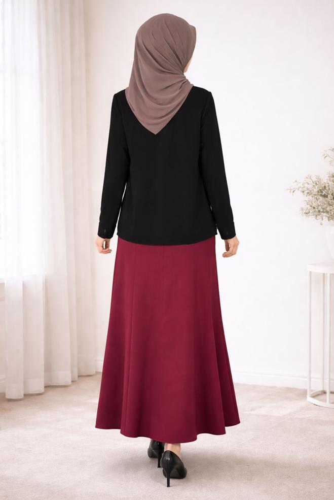 Tesettür giyim SİYAH TAŞ BASKI DETAYLI BLUZ 2867 - ALVİNA