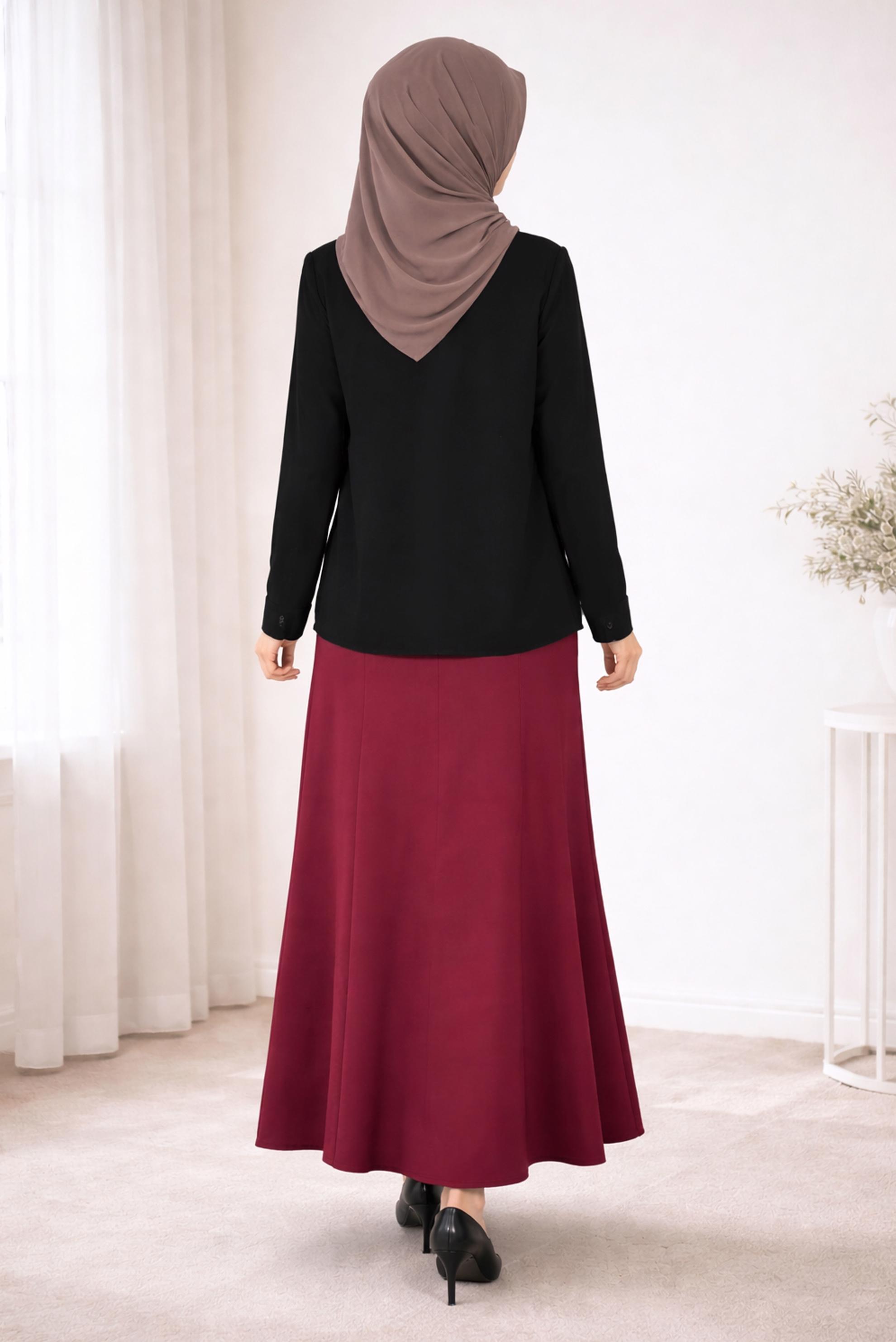 Tesettür giyim SİYAH TAŞ BASKI DETAYLI BLUZ 2867