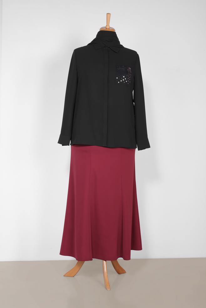 Vêtements hijab NOIR Chemisier 2867 - ALVİNA