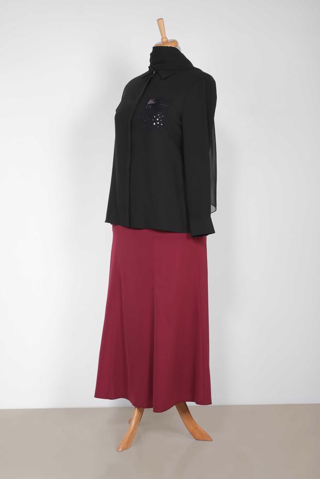 Vêtements hijab NOIR Chemisier 2867 - ALVİNA