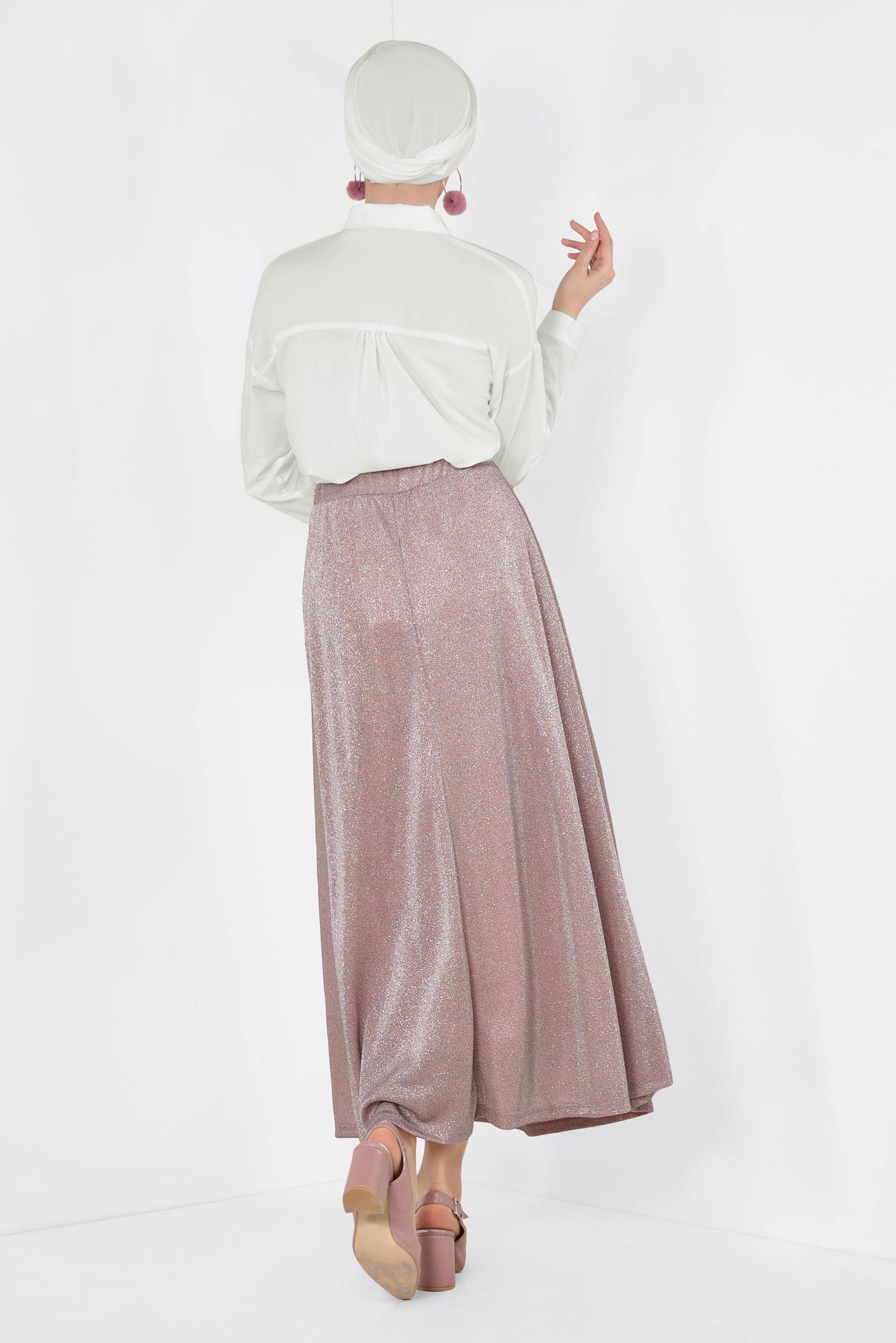 Tesettür giyim BEYAZ ÖNDEN DÜĞMELİ BELİ KUŞAKLI BLUZ 4077