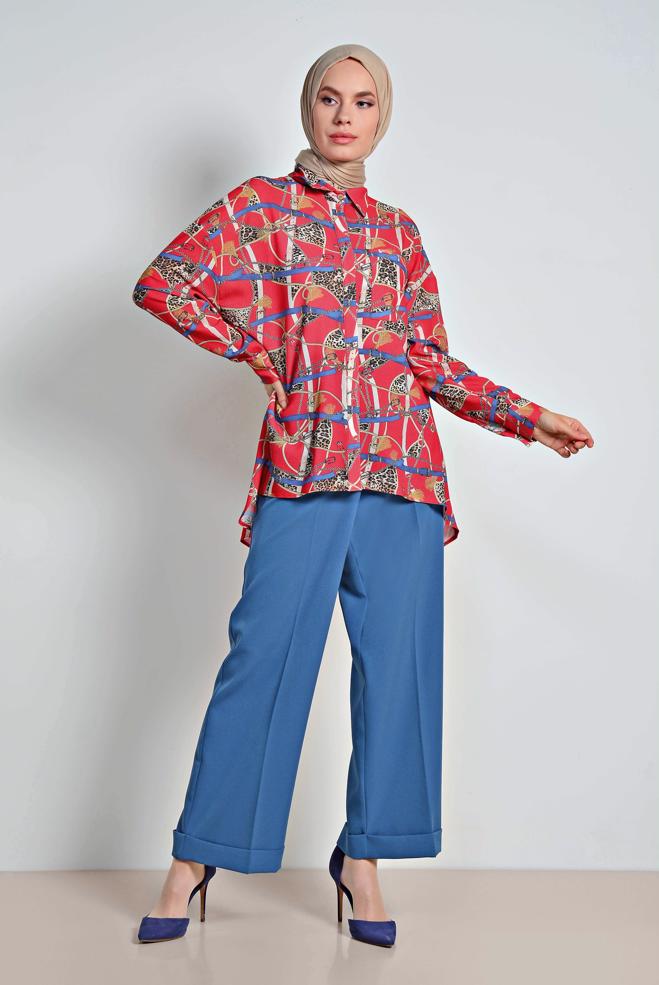 Tesettür giyim  MİX DESENLİ BLUZ 4116 - ALVİNA