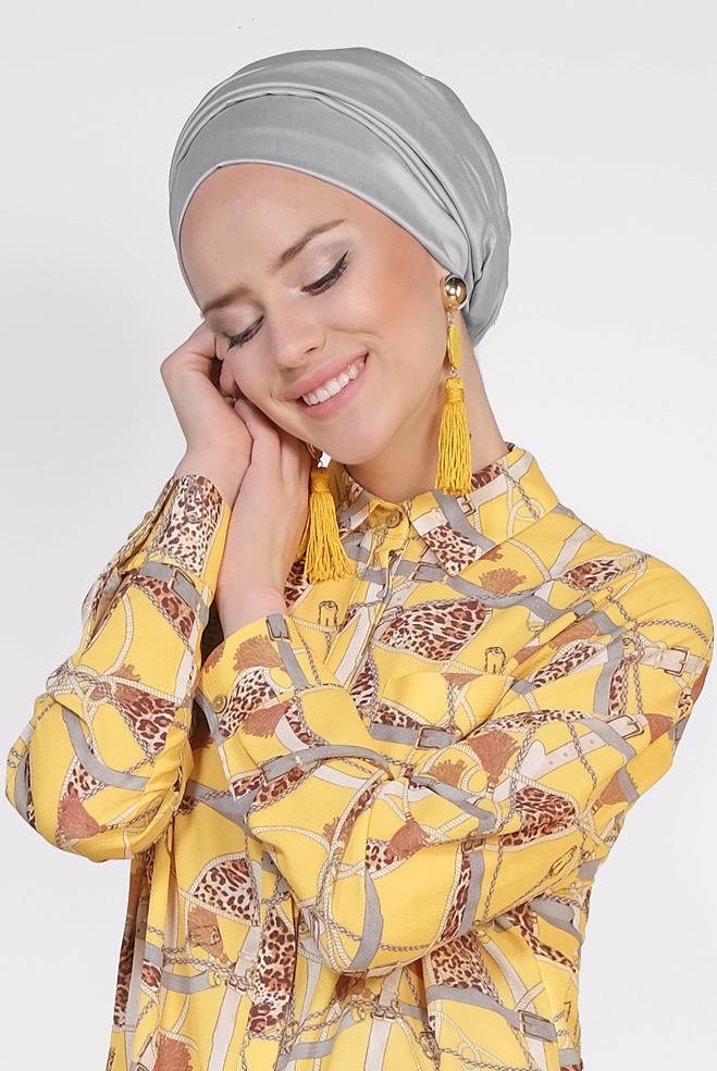 Tesettür giyim SARI MİX DESENLİ BLUZ 4116 - ALVİNA