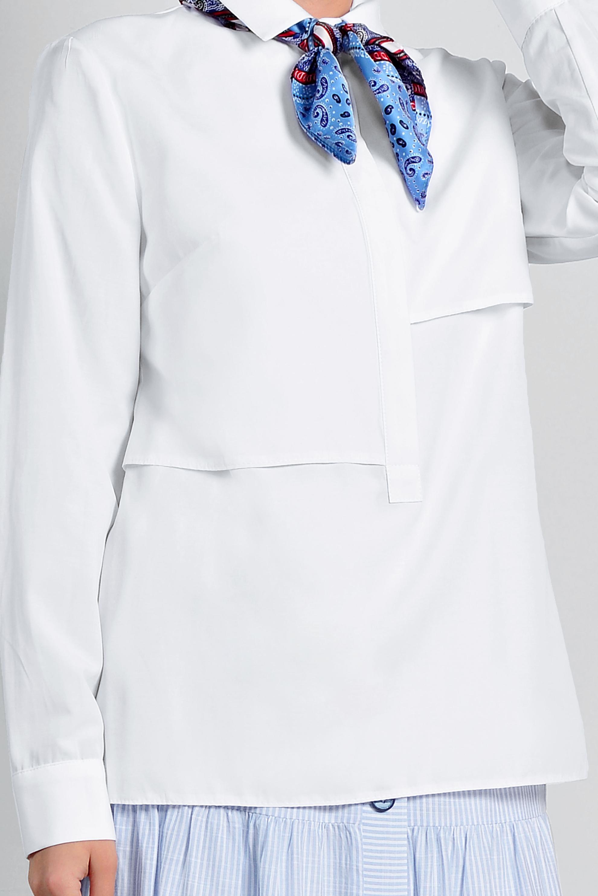 Tesettür giyim BEYAZ GÖMLEK YAKA BLUZ 4376