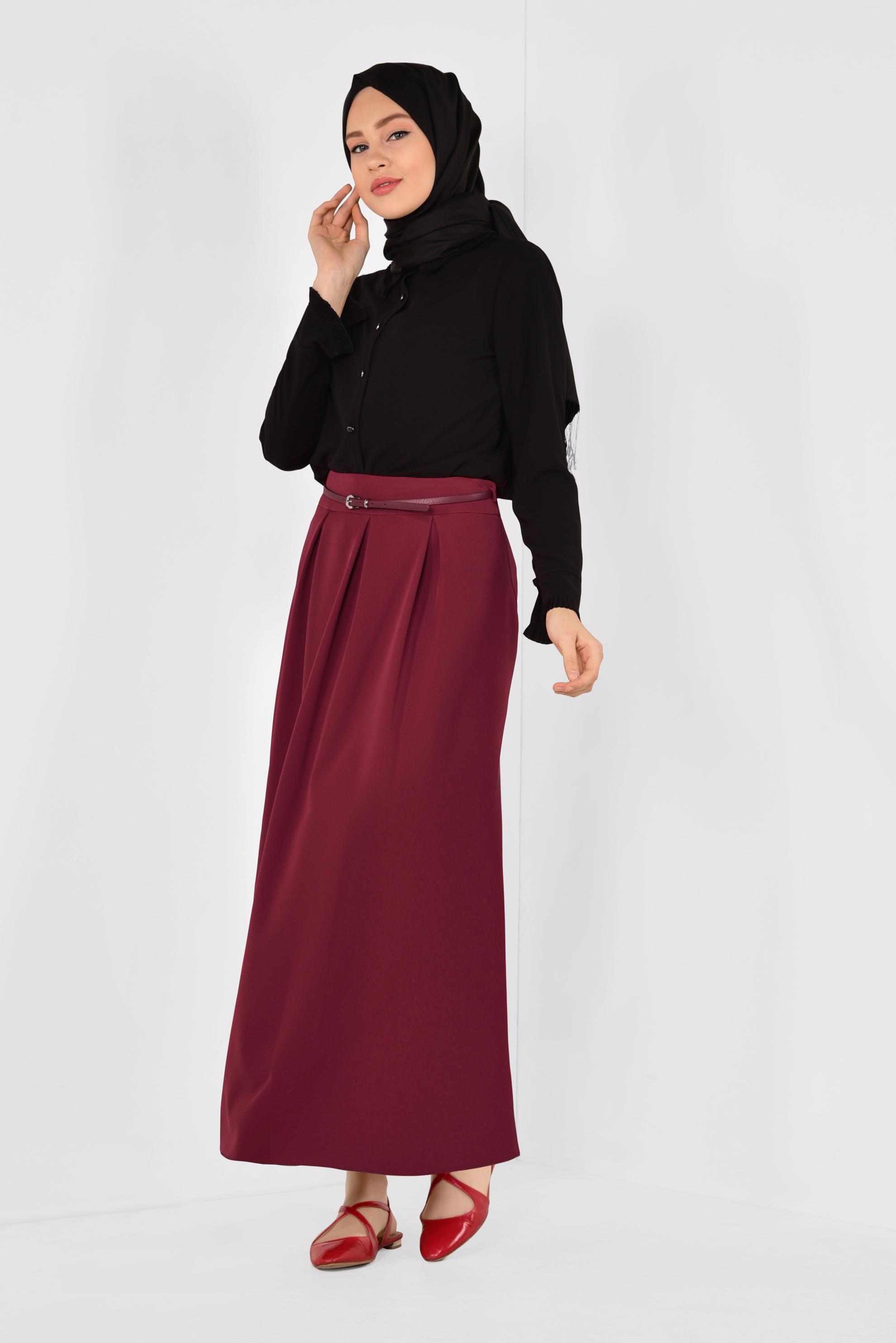 Tesettür giyim SİYAH PİLİSE DETAYLI BLUZ 4867