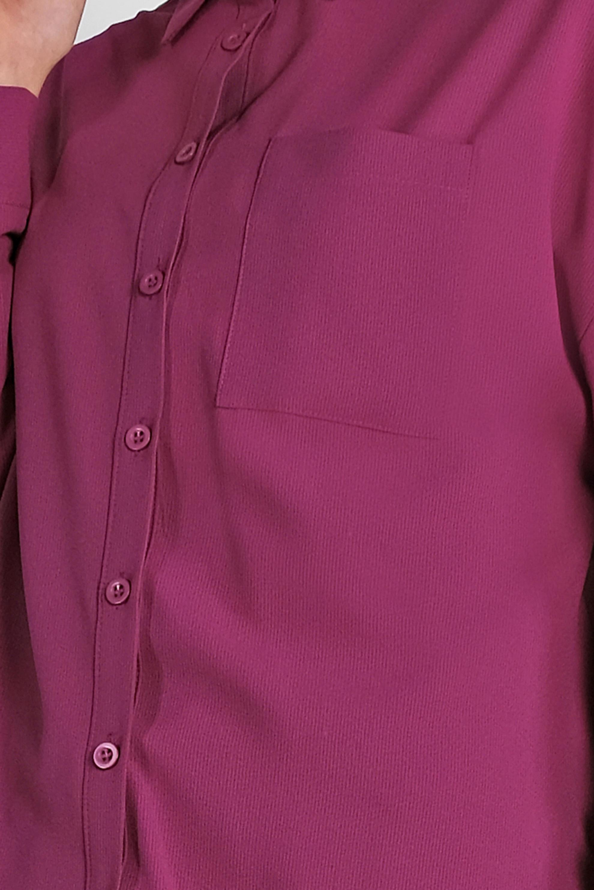 Tesettür giyim MOR ASİMETRİK KESİM ÖNDEN DÜĞMELİ BLUZ 4886