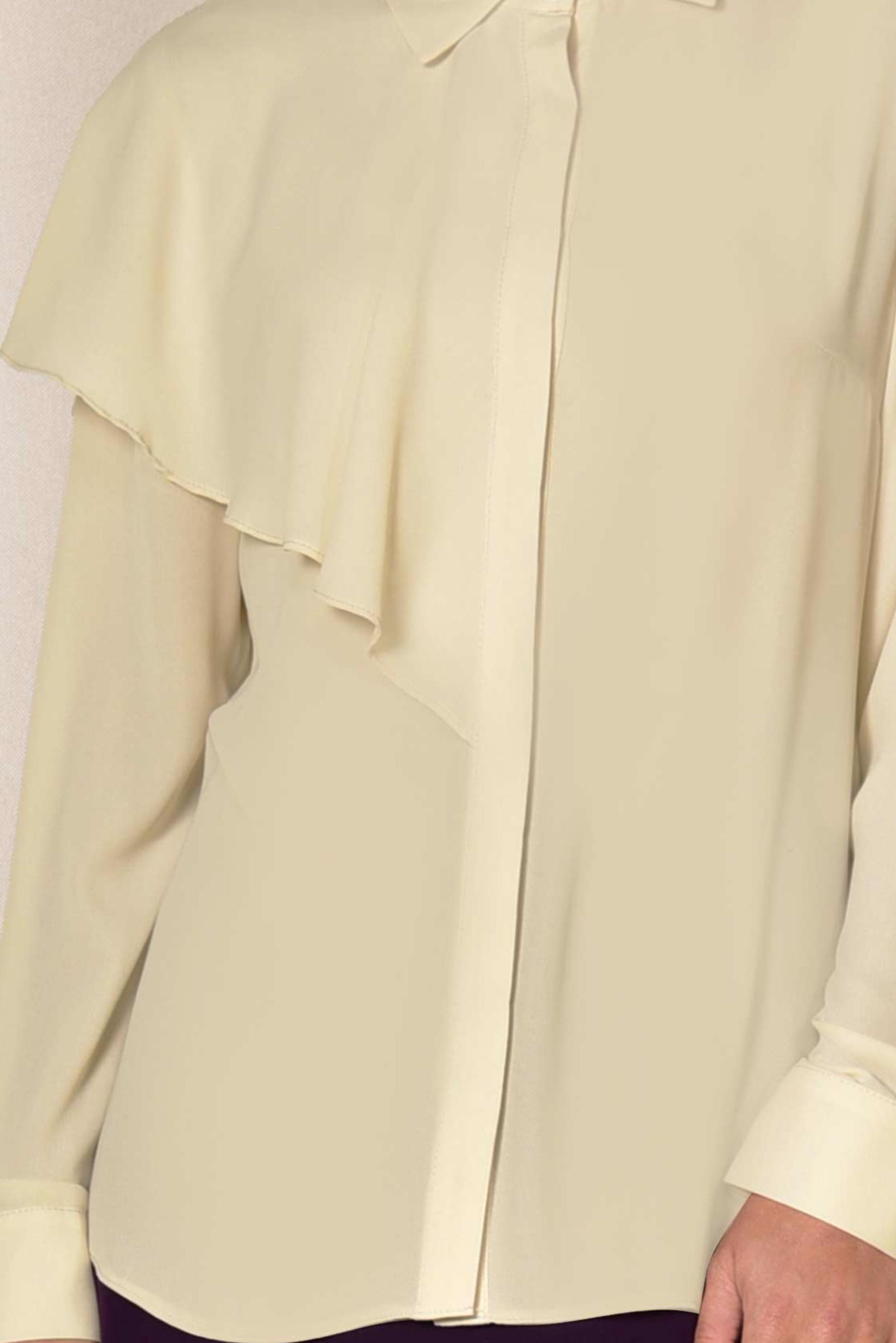 Tesettür giyim BEJ TEK TARAFI VOLANLI BLUZ 4916