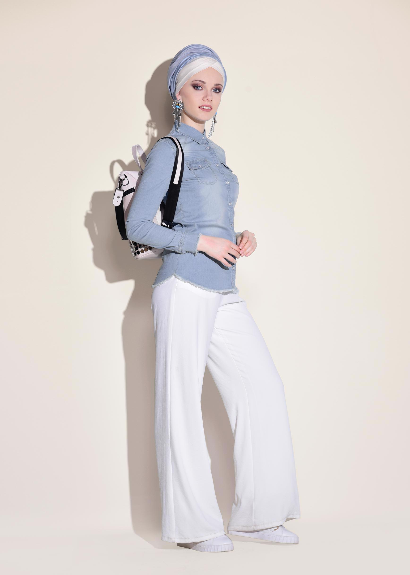 Vêtements hijab BLEU Chemisier 4956 