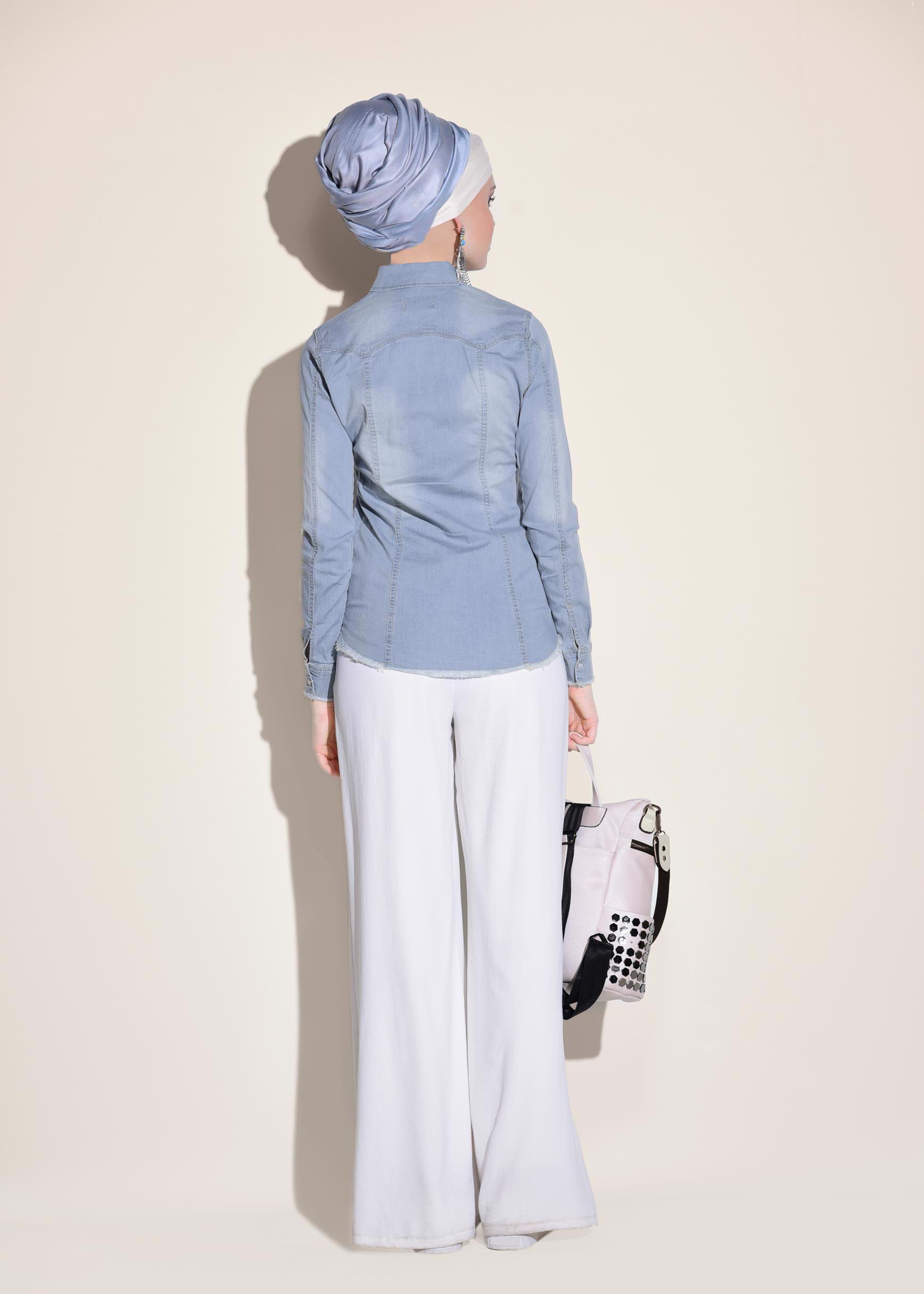 Vêtements hijab BLEU Chemisier 4956 