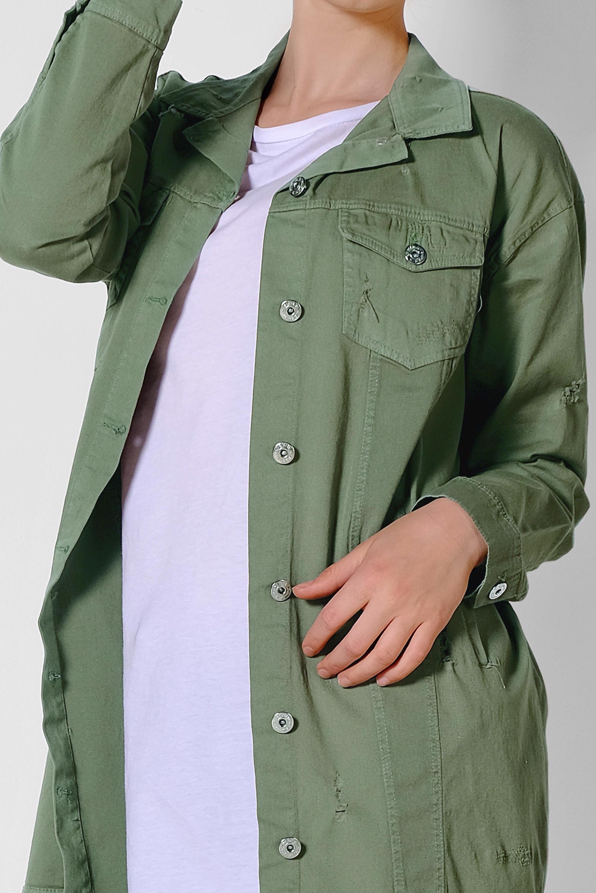 Tesettür giyim HAKİ MEVSİMLİK İNCE CEKET 4208