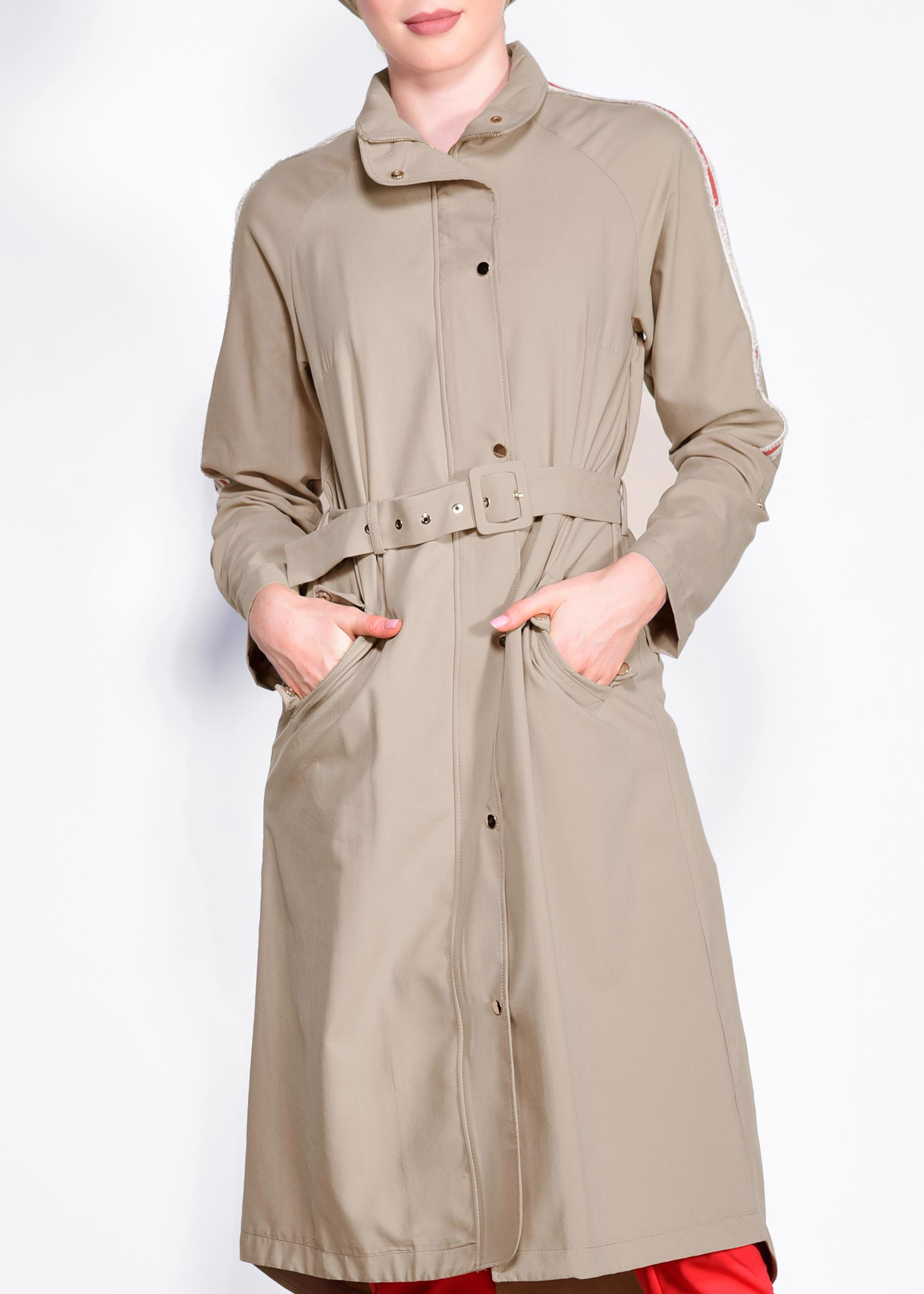 Tesettür giyim KAHVE BELİ KEMERLİ FERMUARLI GİY ÇIK 4245