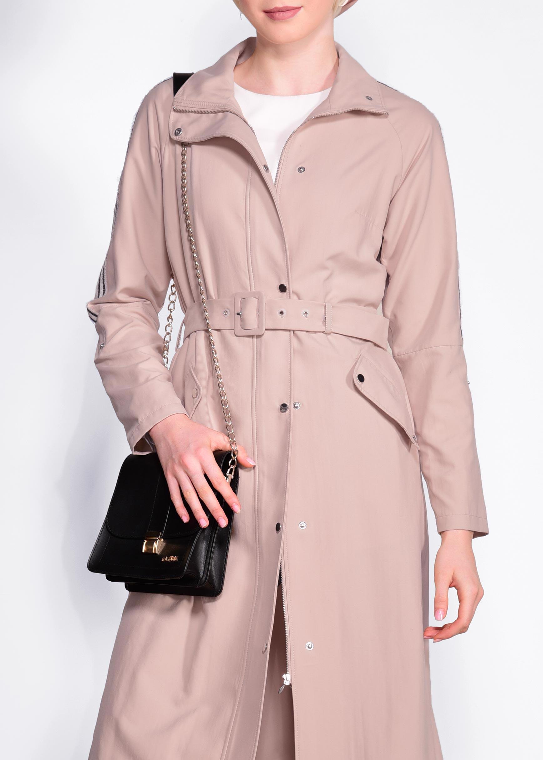 Tesettür giyim PUDRA BELİ KEMERLİ FERMUARLI GİY ÇIK 4245