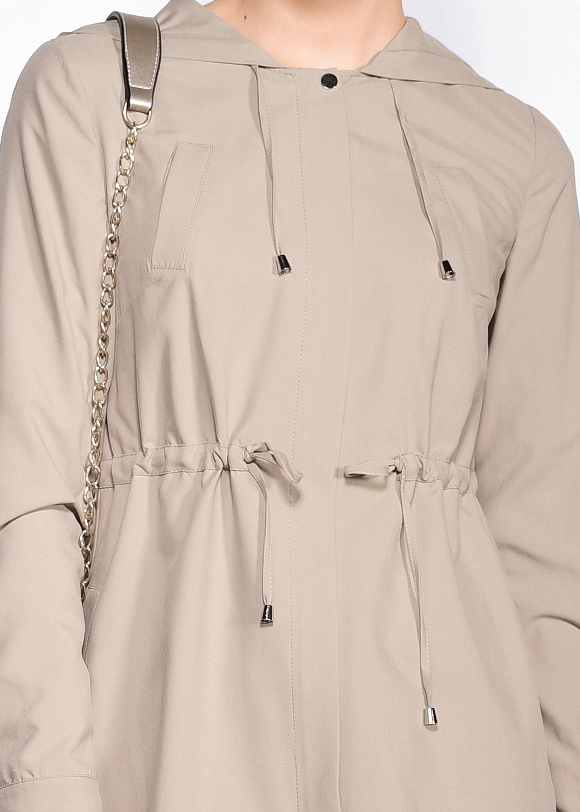 Tesettür giyim KAHVE BELİ BÜZGÜLÜ SPOR GİY ÇIK 4246