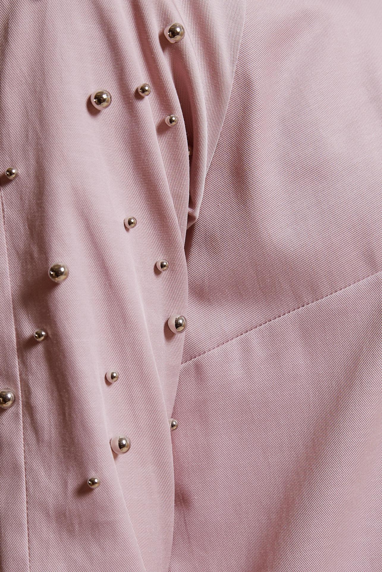 Tesettür giyim PUDRA İNCİ DETAYLI KAPÜŞONLU GİY ÇIK 4247