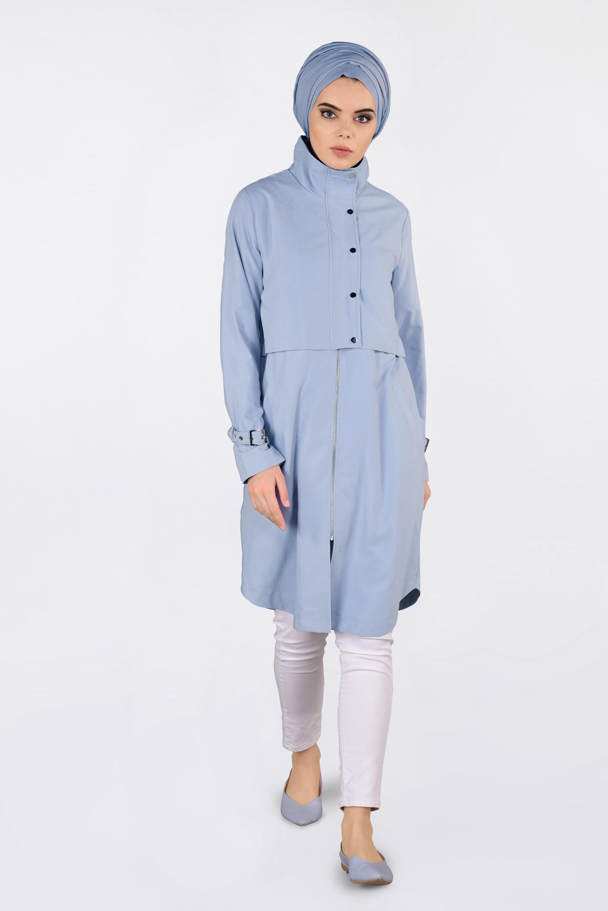 Tesettür giyim GRİ FERMUARLI SPOR GİY ÇIK 4251