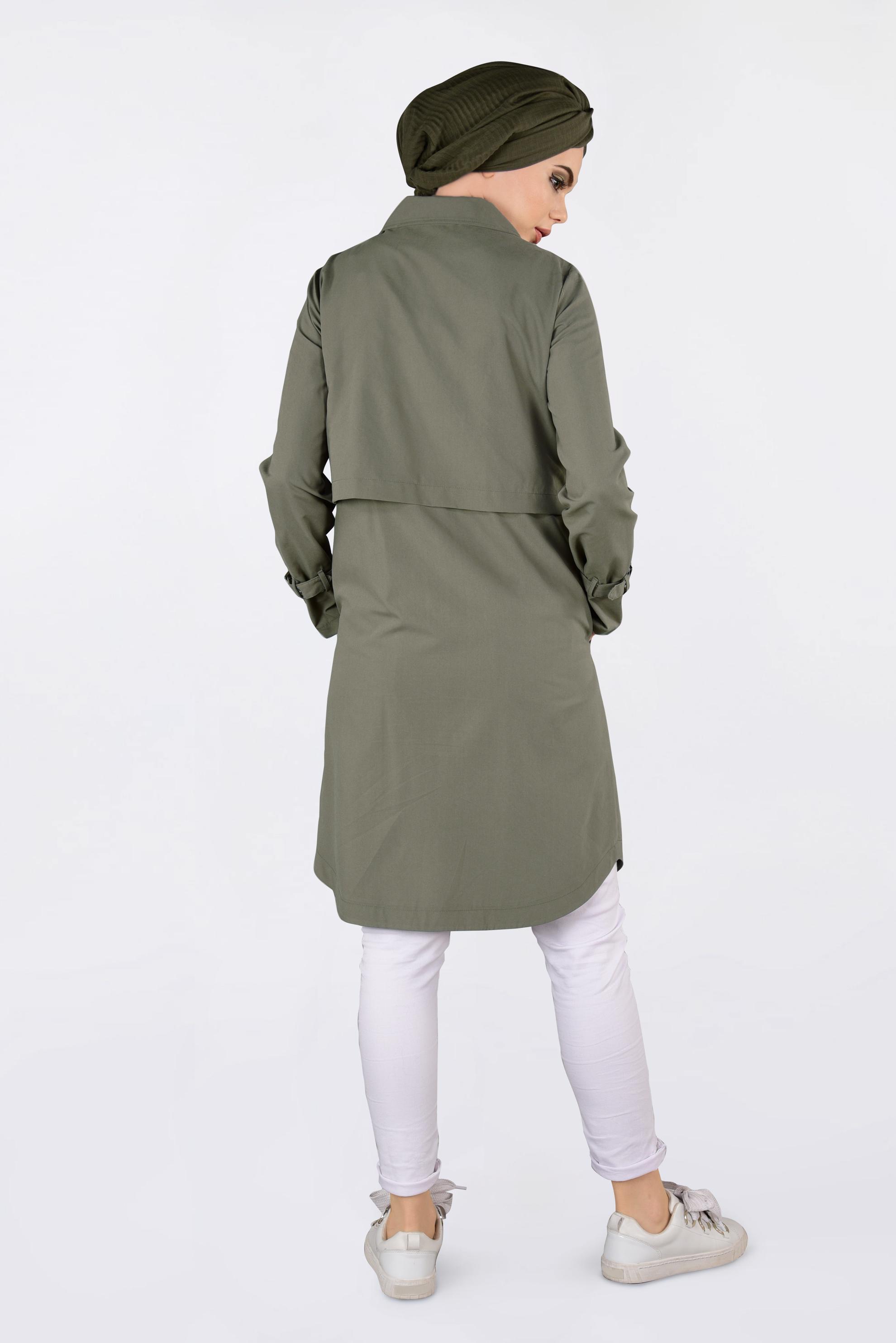 Tesettür giyim HAKİ FERMUARLI SPOR GİY ÇIK 4251