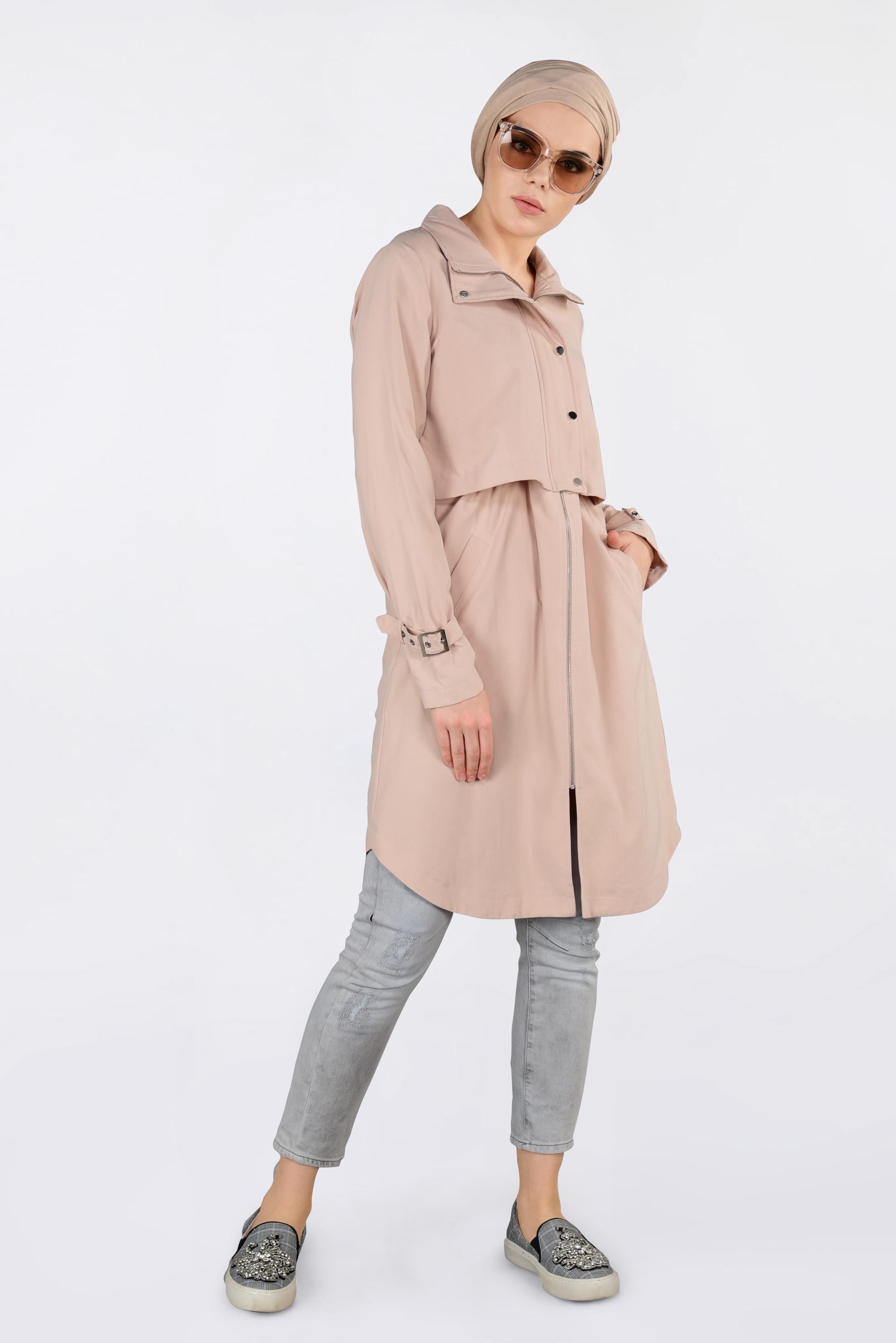 Tesettür giyim PUDRA FERMUARLI SPOR GİY ÇIK 4251