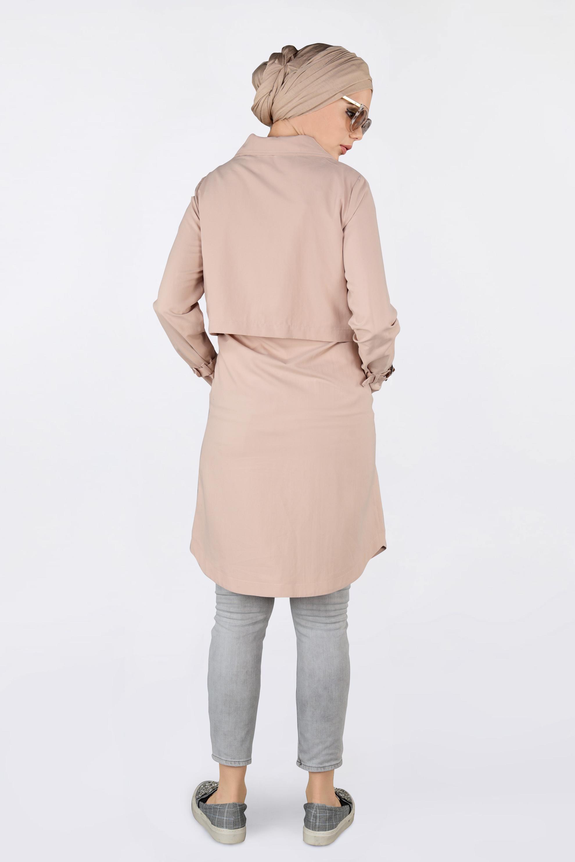 Tesettür giyim PUDRA FERMUARLI SPOR GİY ÇIK 4251