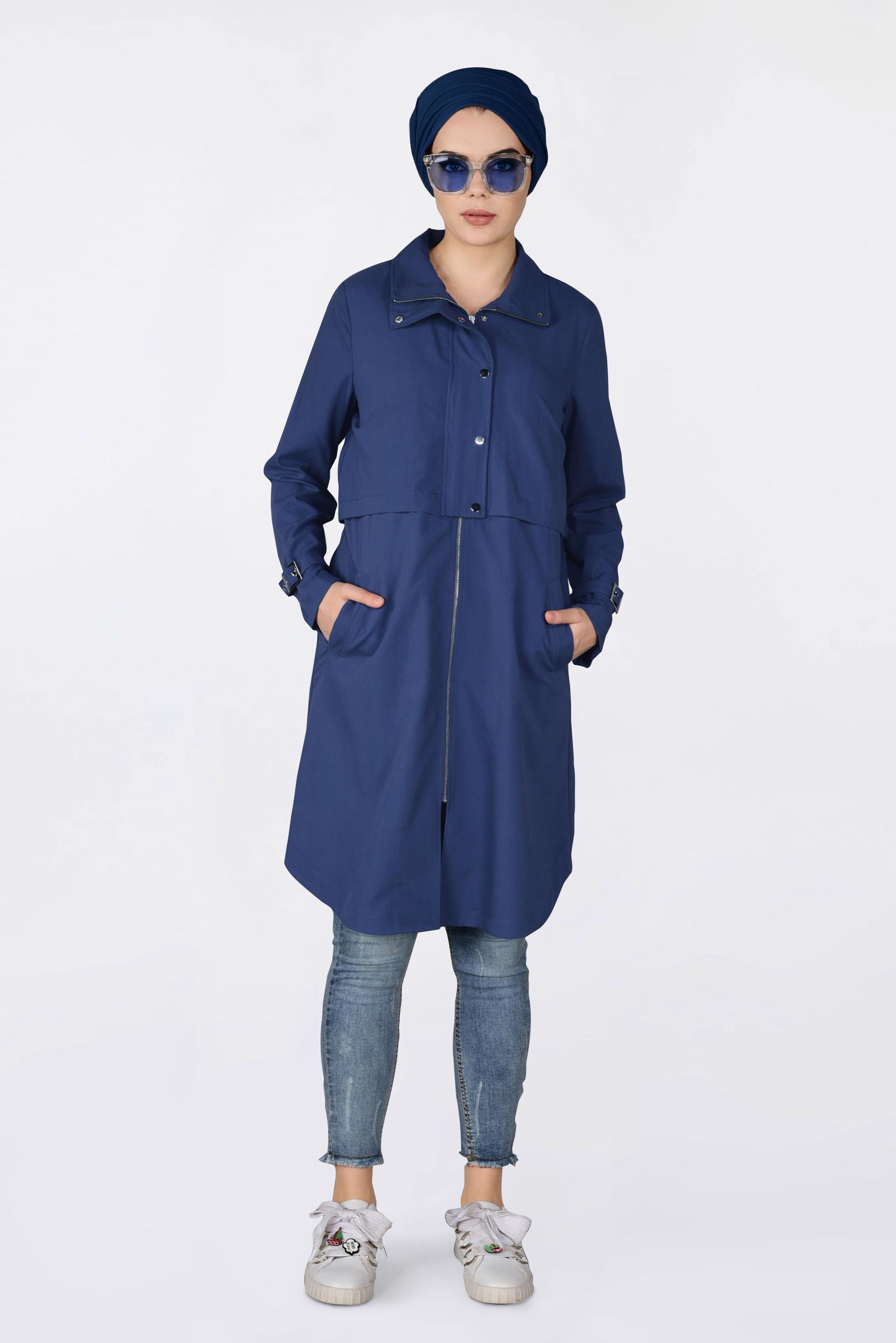 Tesettür giyim LACİVERT FERMUARLI SPOR GİY ÇIK 4251