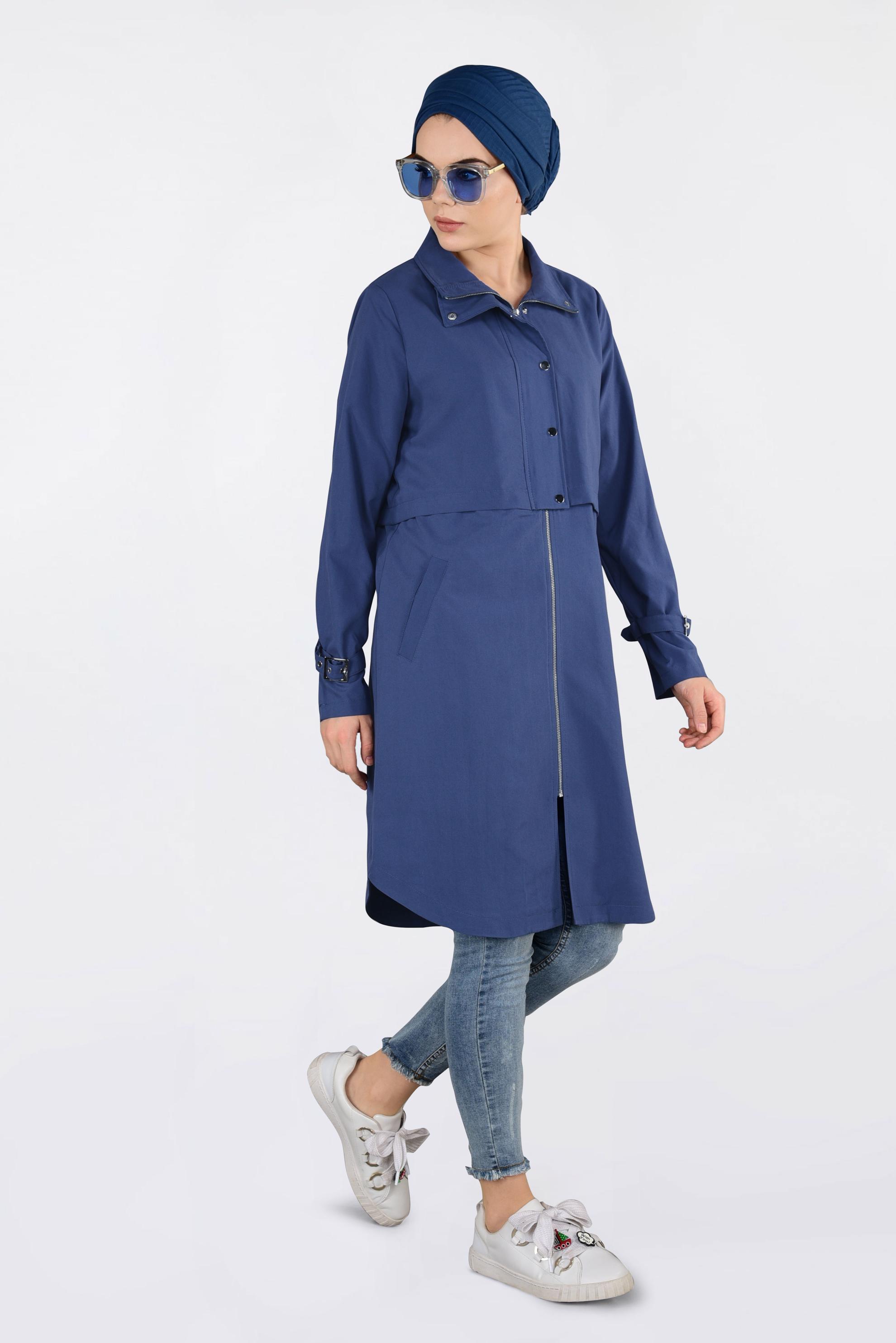 Tesettür giyim LACİVERT FERMUARLI SPOR GİY ÇIK 4251