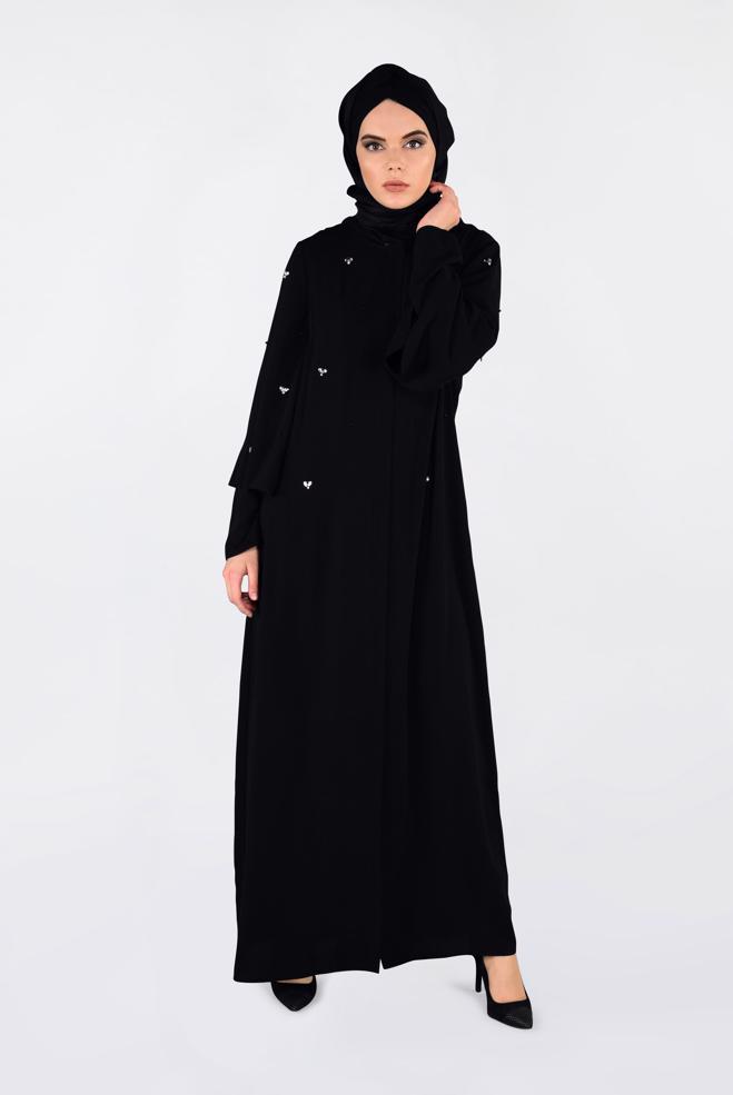 Vêtements hijab NOIR VESTE À CAPUCHE 4396 - ALVİNA