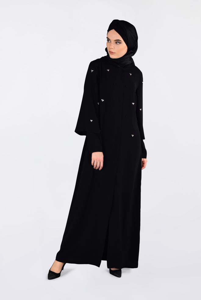 Vêtements hijab NOIR VESTE À CAPUCHE 4396 - ALVİNA