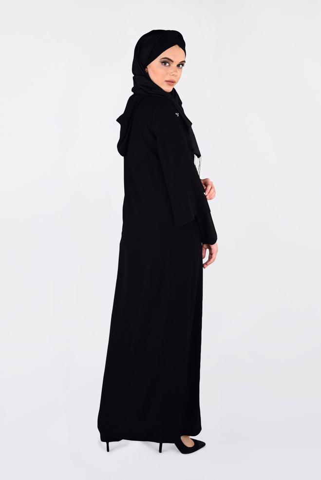 Vêtements hijab NOIR VESTE À CAPUCHE 4396 - ALVİNA