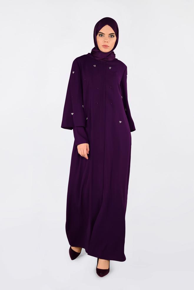 Vêtements hijab POURPRE VESTE À CAPUCHE 4396 - ALVİNA