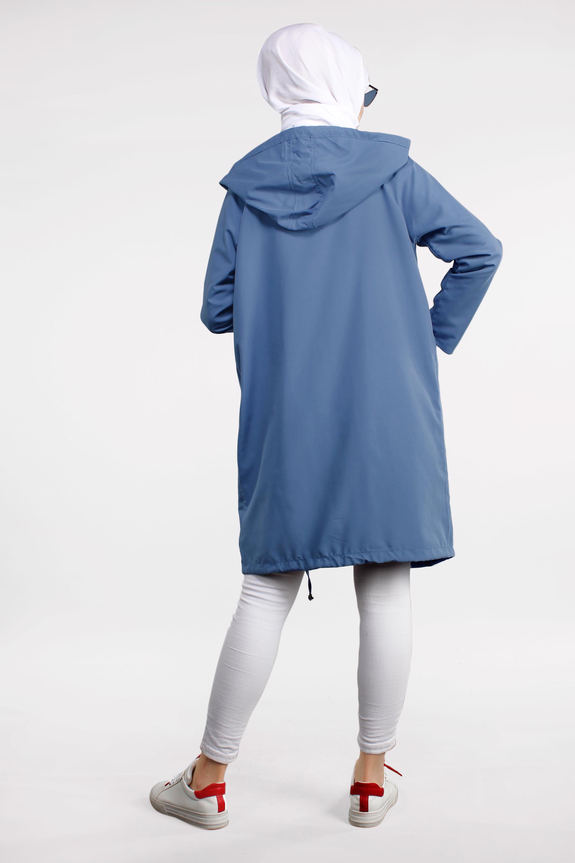 Tesettür giyim LACİVERT CEPLİ ÖNDEN FERMUARLI GİY ÇIK 4509 