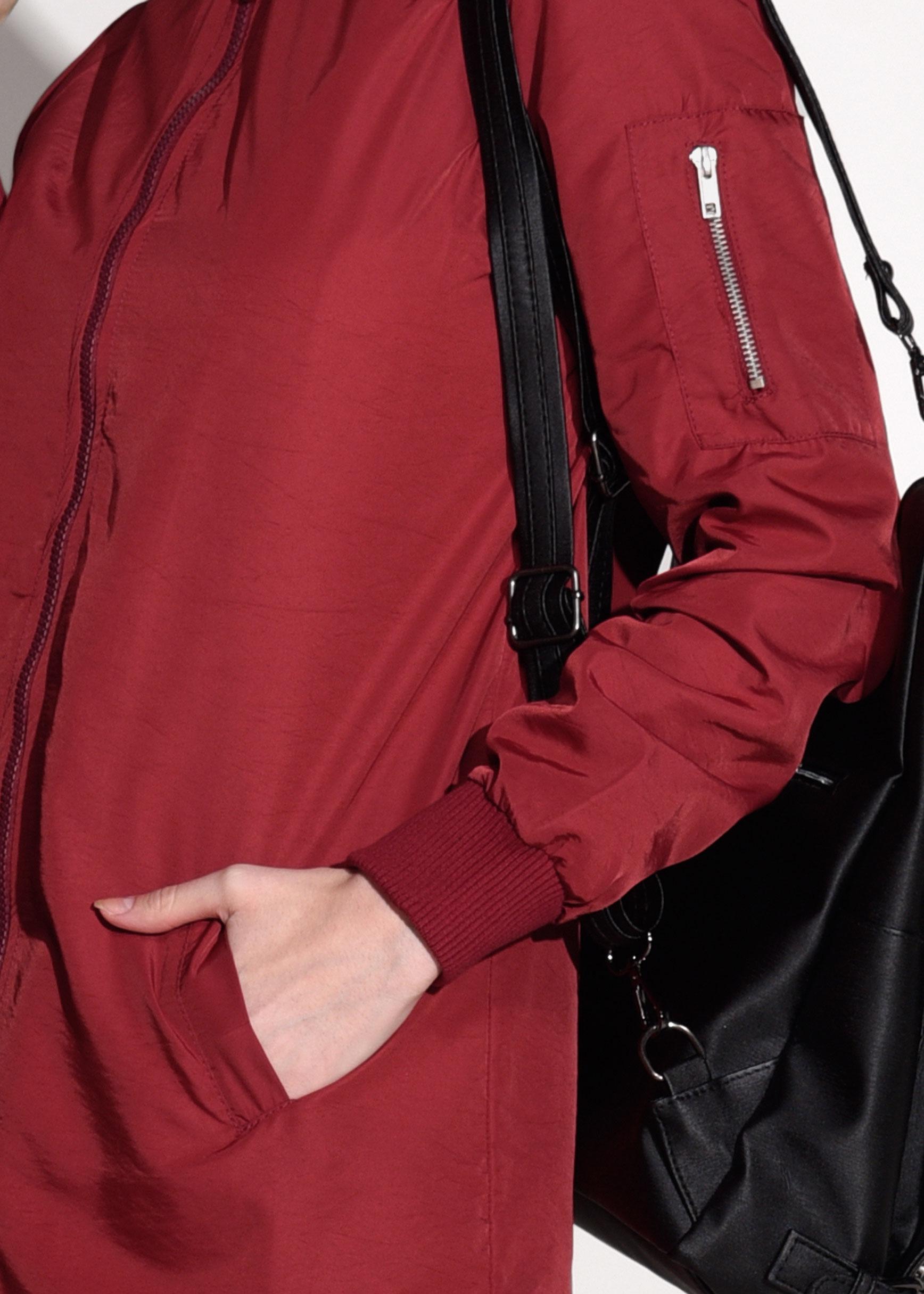 Tesettür giyim BORDO KOL KISMI FERMUAR DETAYLI GİY ÇIK 4510 