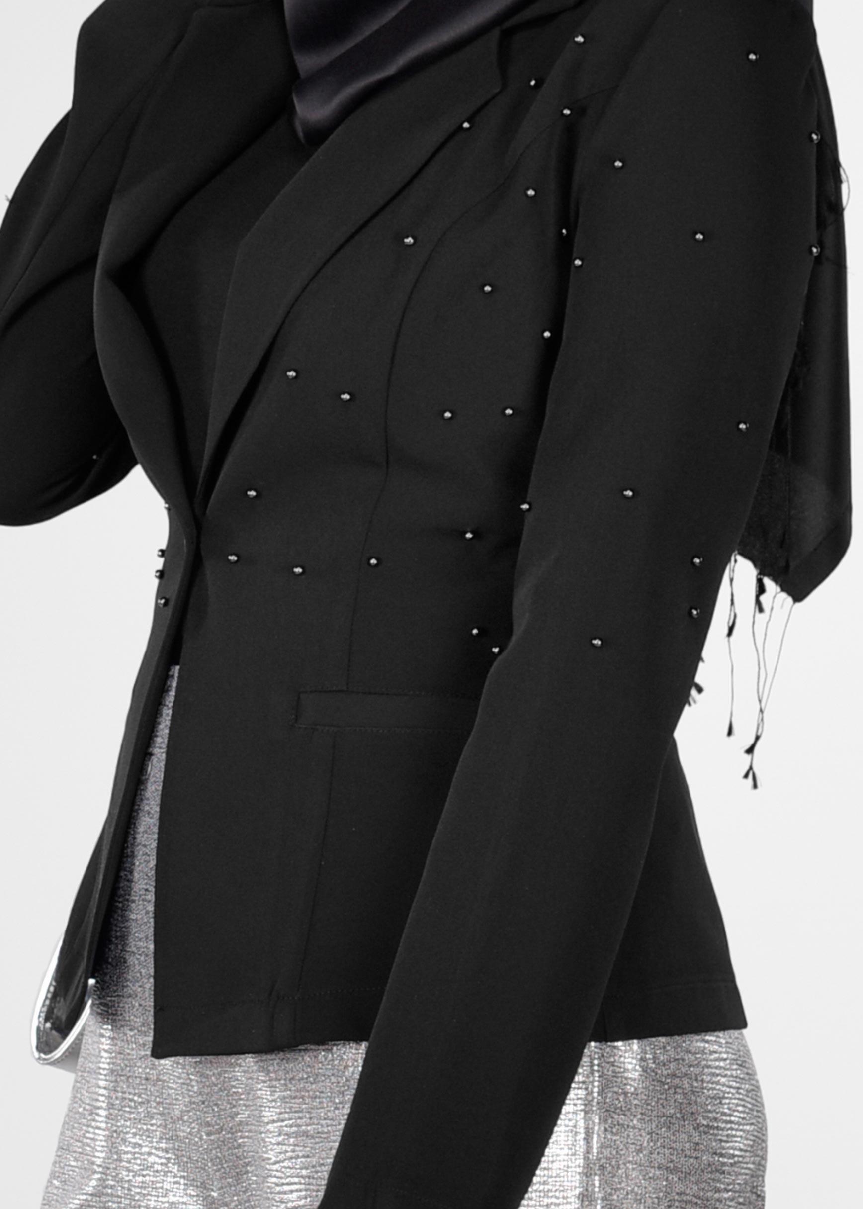 Tesettür giyim SİYAH BONCUKLU BLAZER CEKET 4978