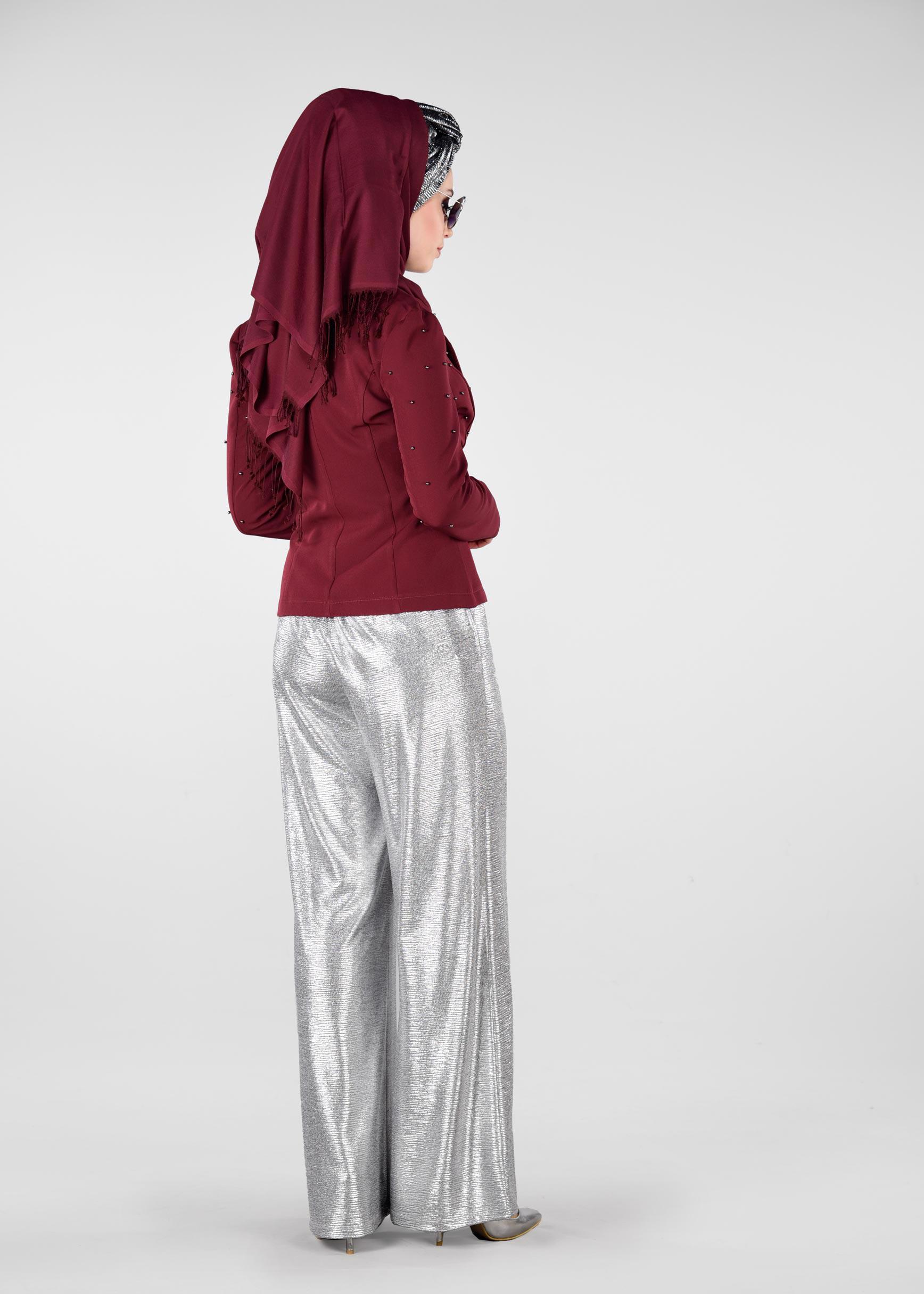 Vêtements hijab ROUGE BORDEAUX Veste 4978 