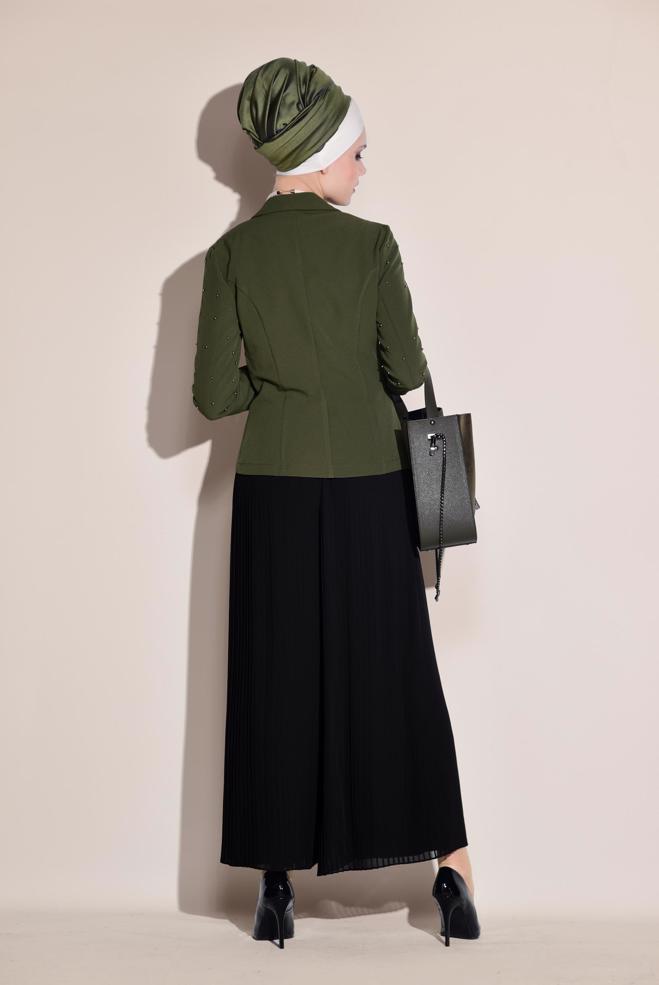 Vêtements hijab KAKI Veste 4978  - ALVİNA
