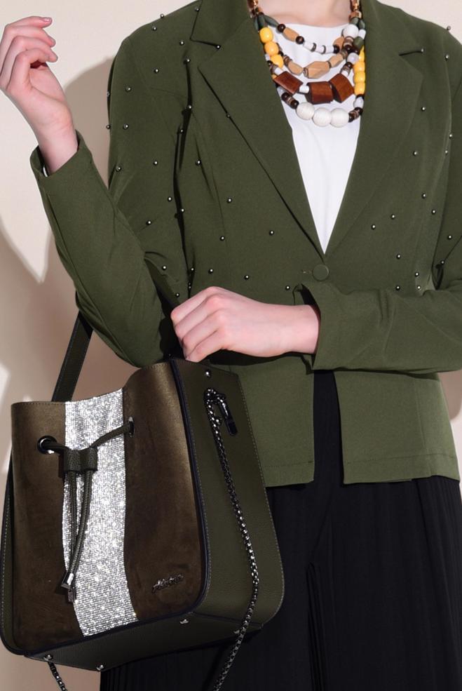 Vêtements hijab KAKI Veste 4978  - ALVİNA