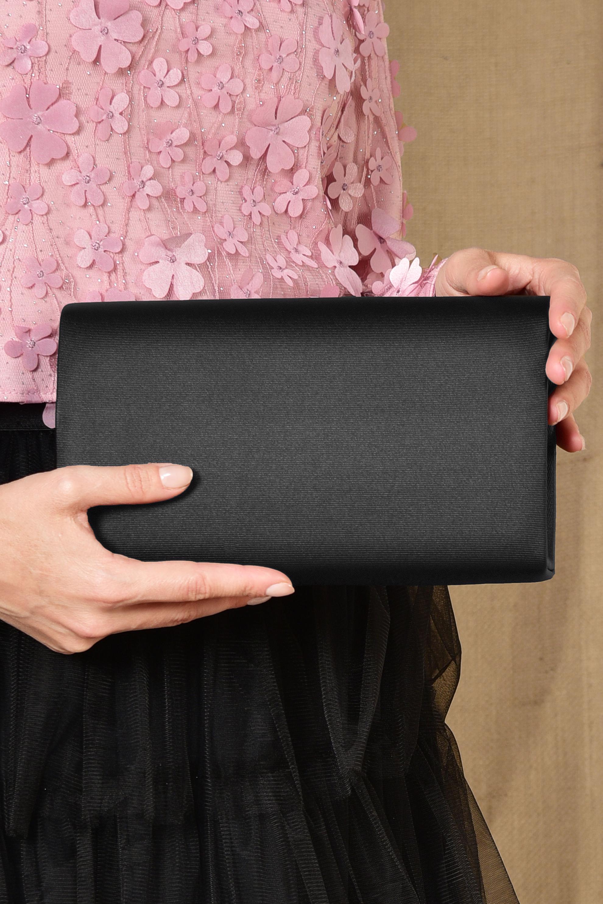 Tesettür giyim SİYAH 405 ALVİNA ABİYE ÇANTA